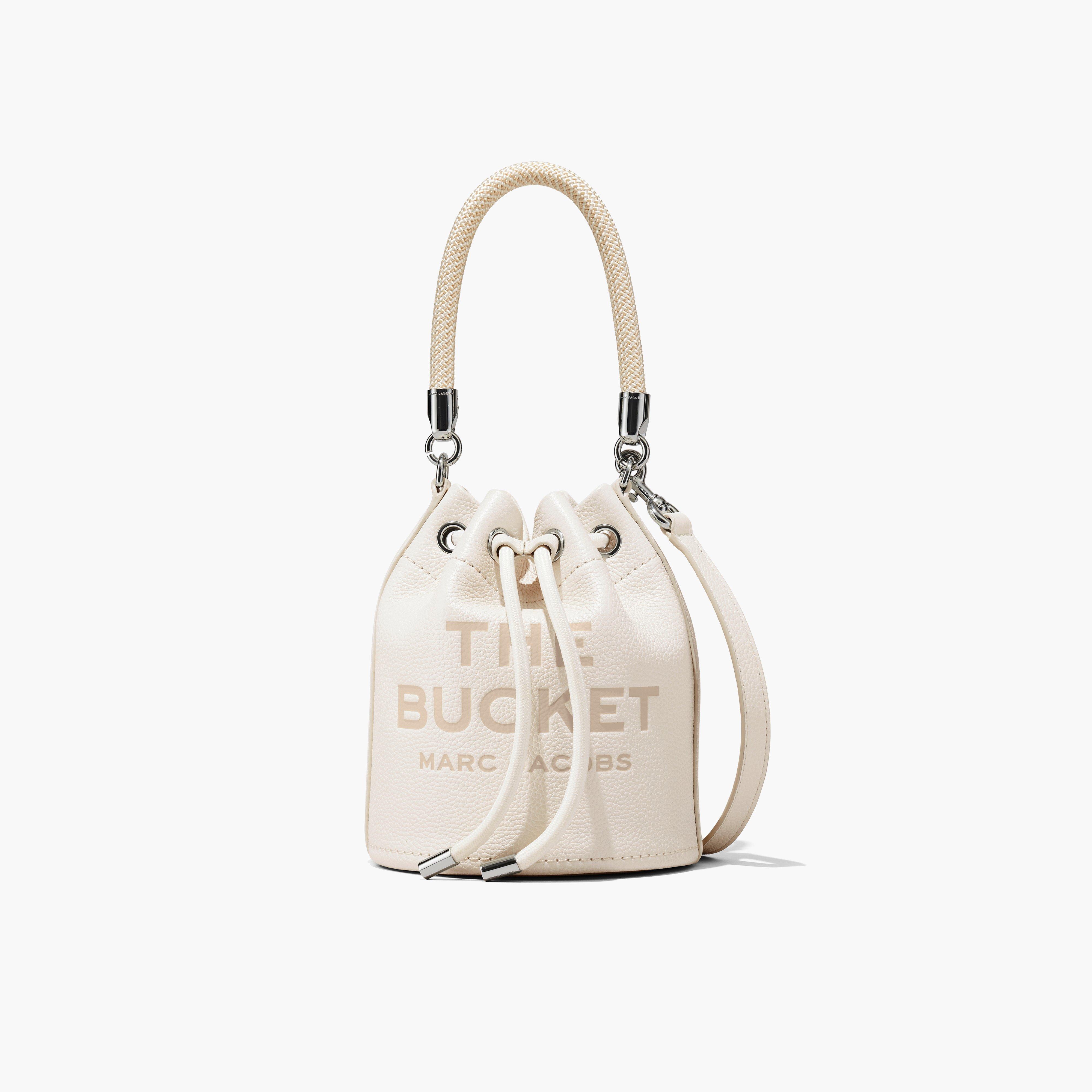 The Leather Bucket Bag - COTTON/SILVER