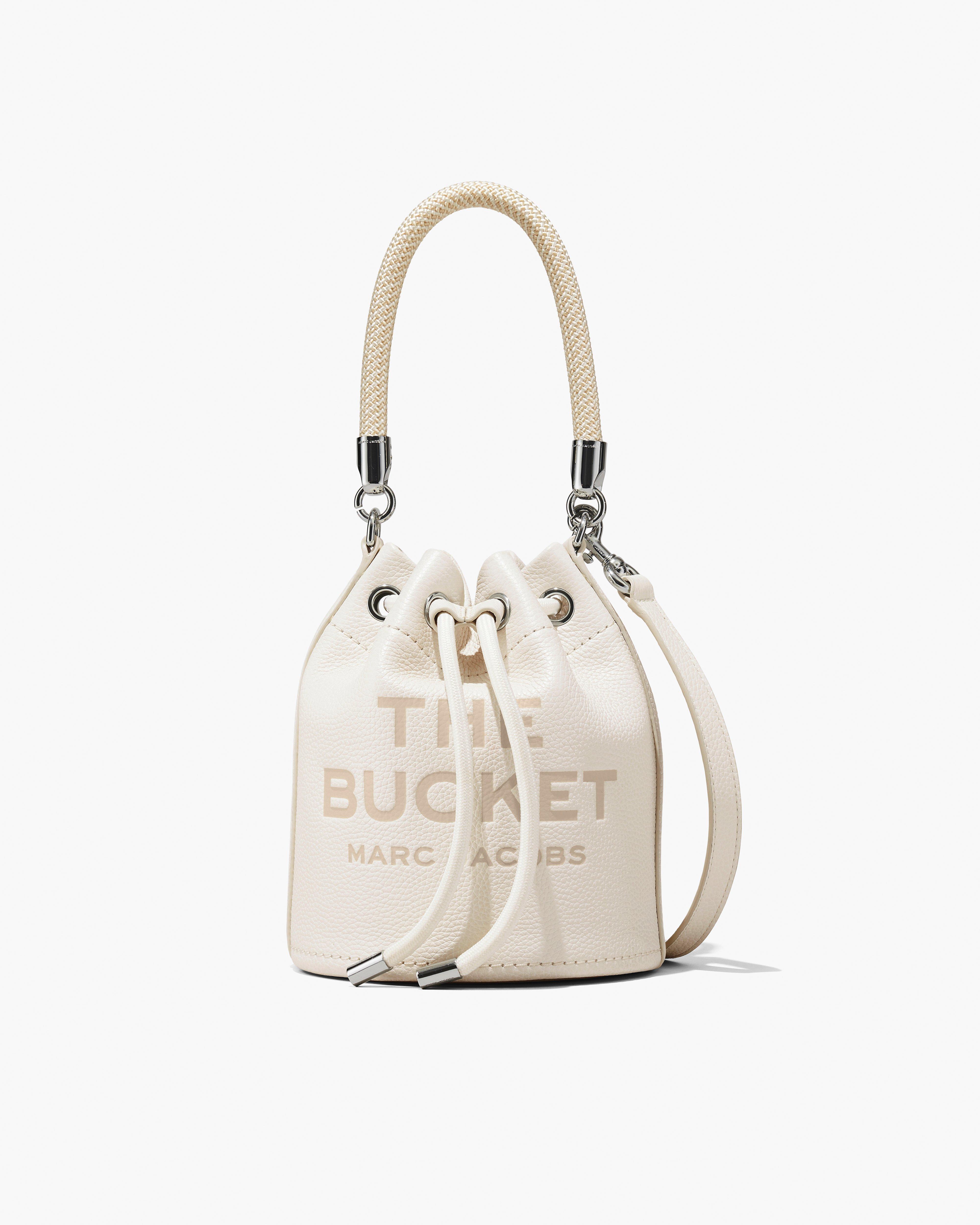 MARC JACOBS Marc Jacobs The Leather Bucket Bag in Cotton/Silver