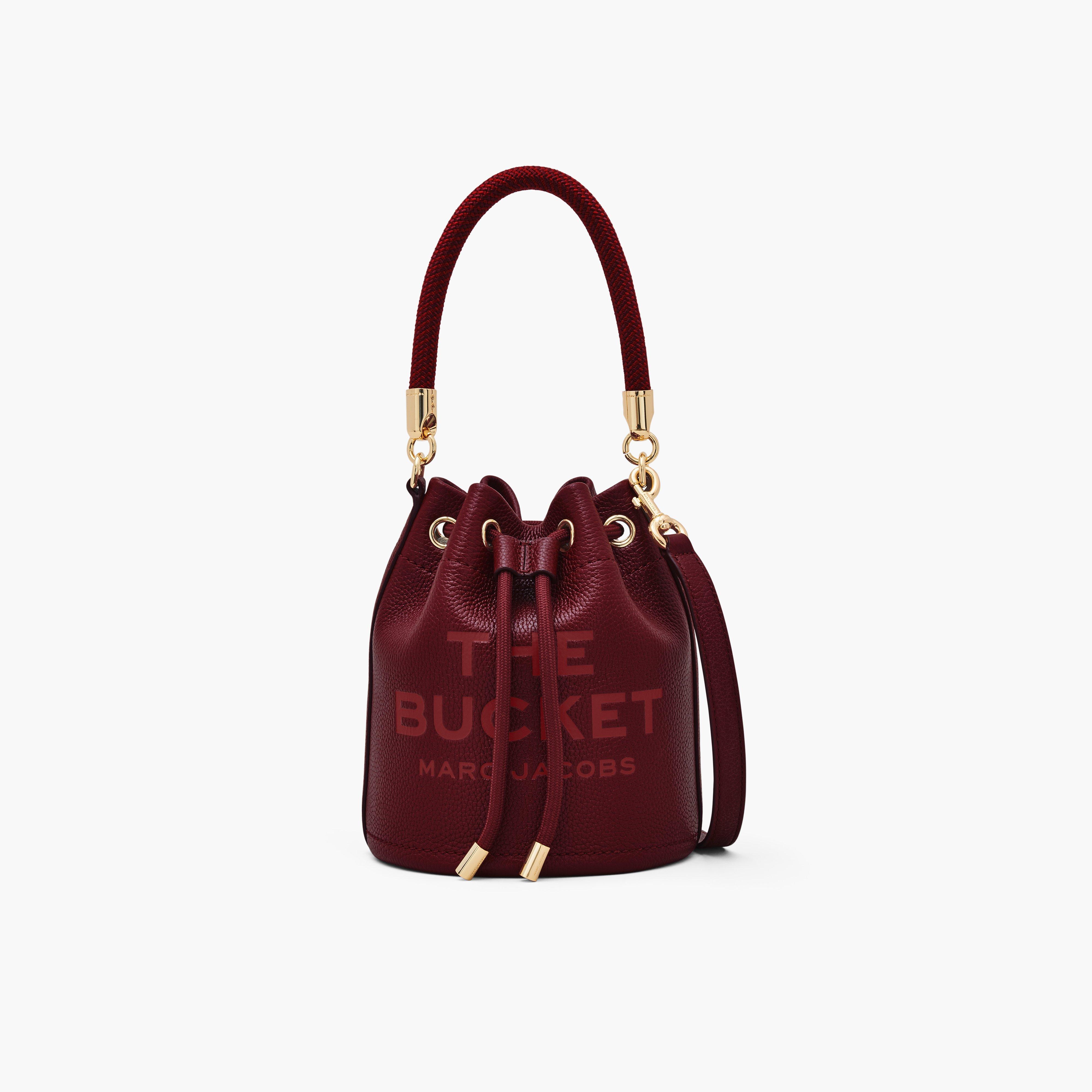 The Leather Bucket Bag - CHERRY