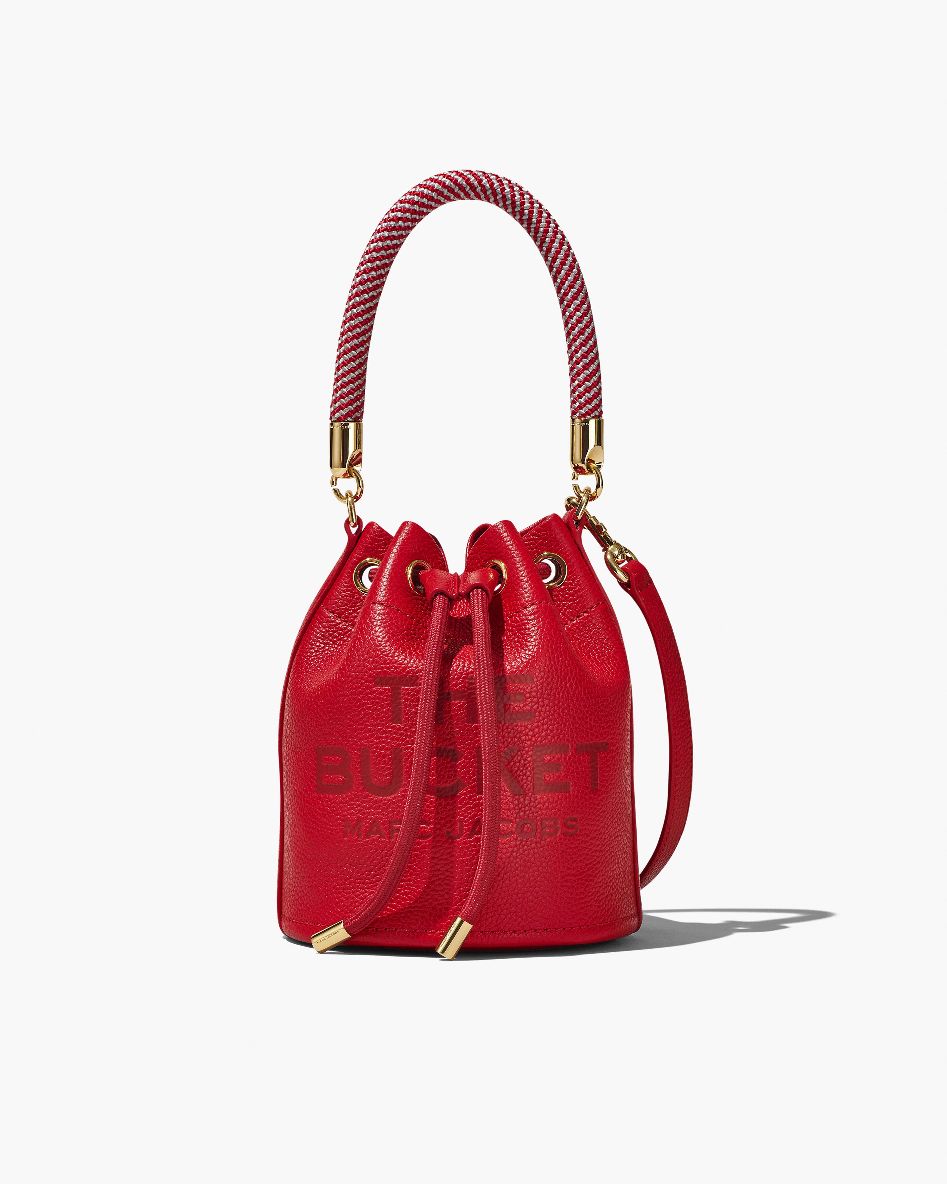 MARC JACOBS Marc Jacobs The Leather Bucket Bag in True Red