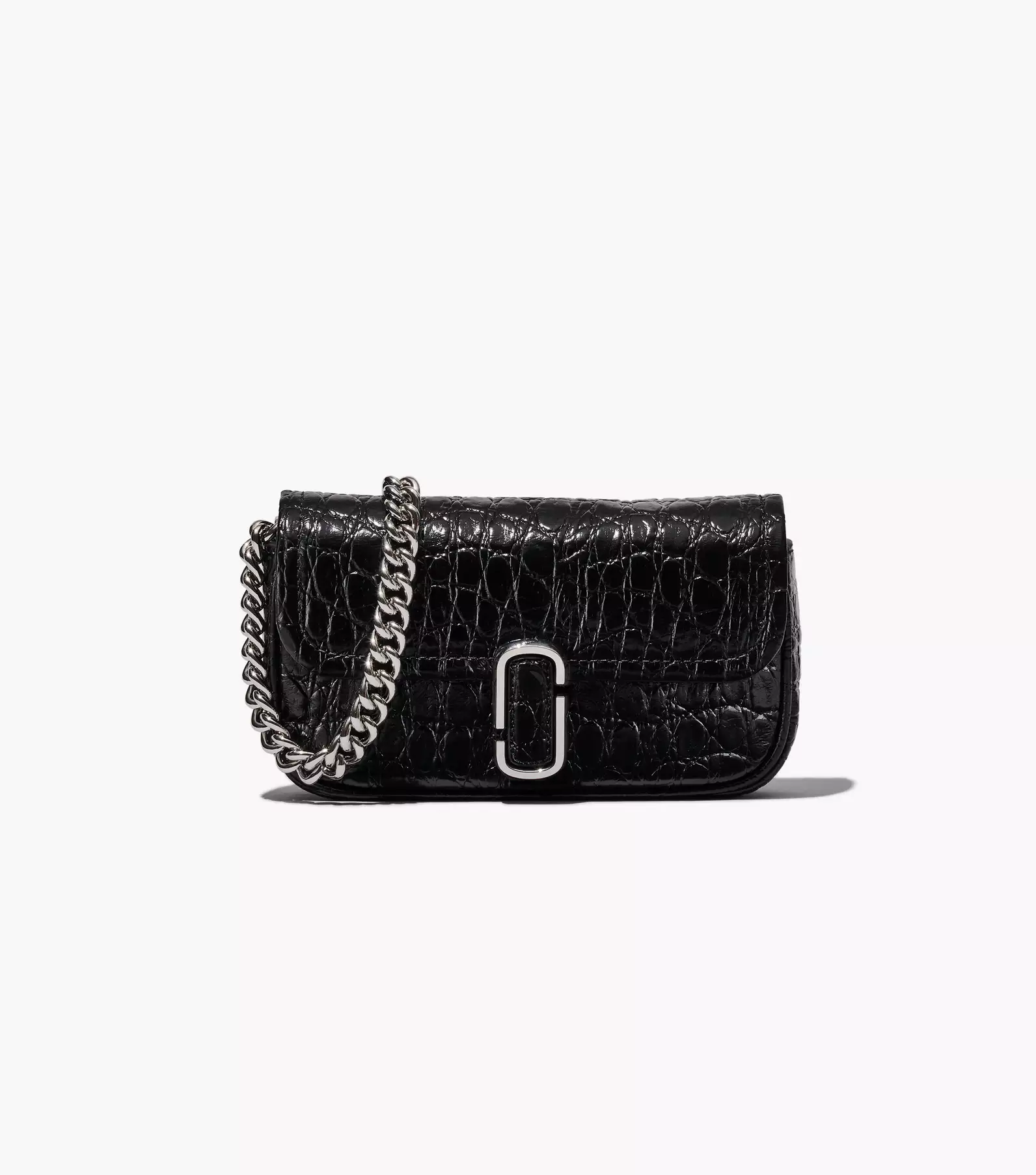 The J Marc Saddle Leather Crossbody Bag in Black - Marc Jacobs