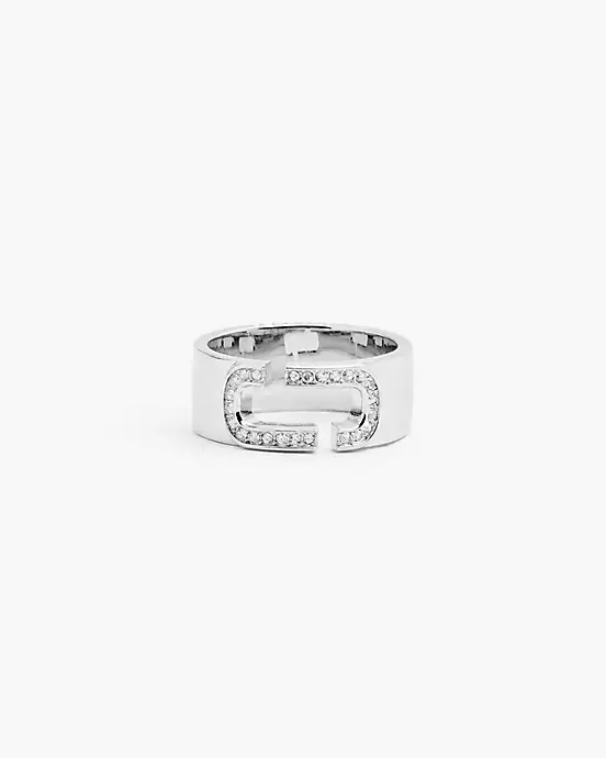 Marc Jacobs Silver-Tone Logo Ring - 8