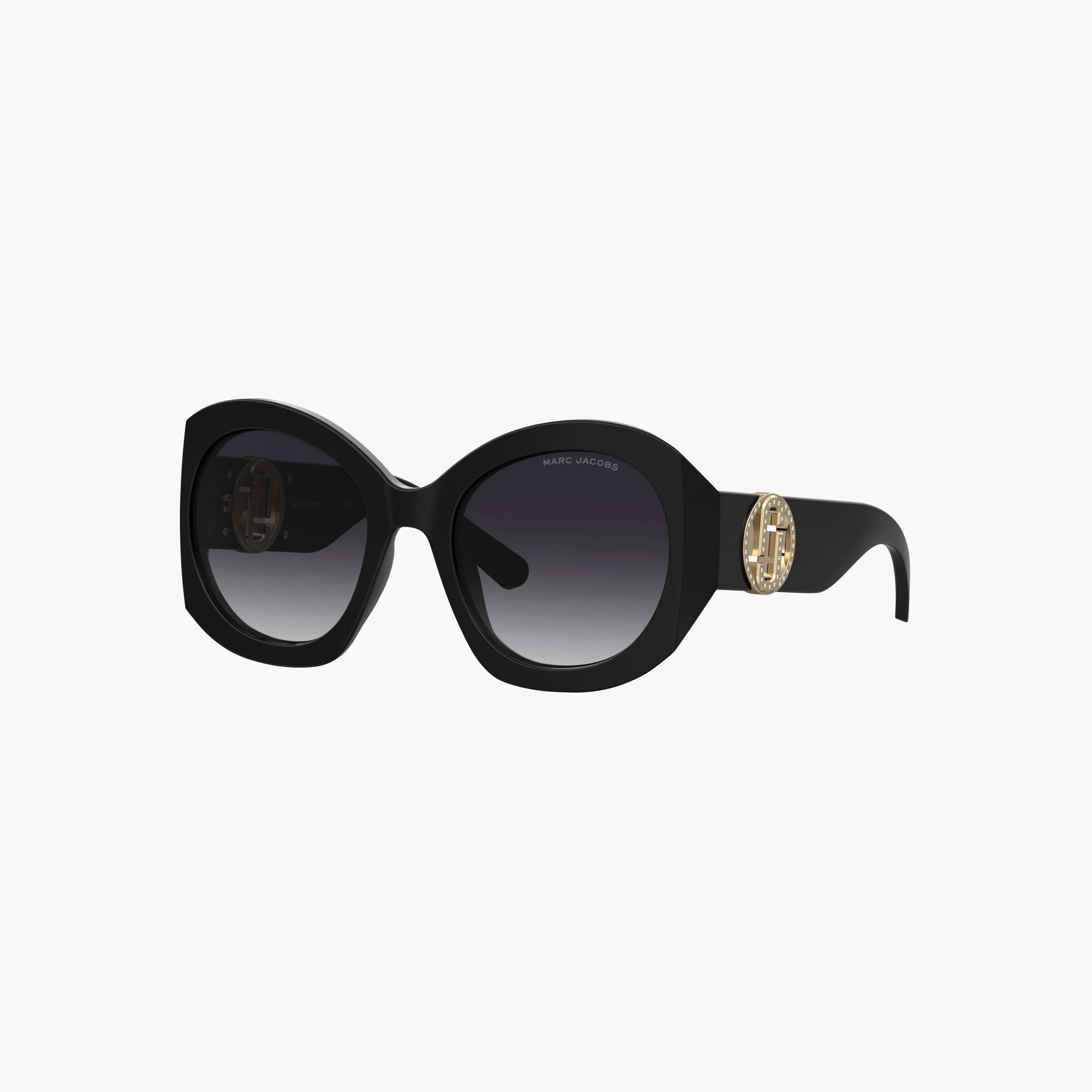 The Crystal J Marc Oversized Sunglasses in Black