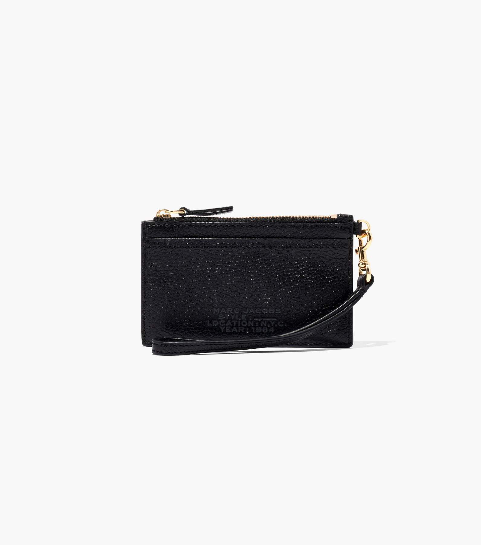 The Leather Top Zip Wristlet