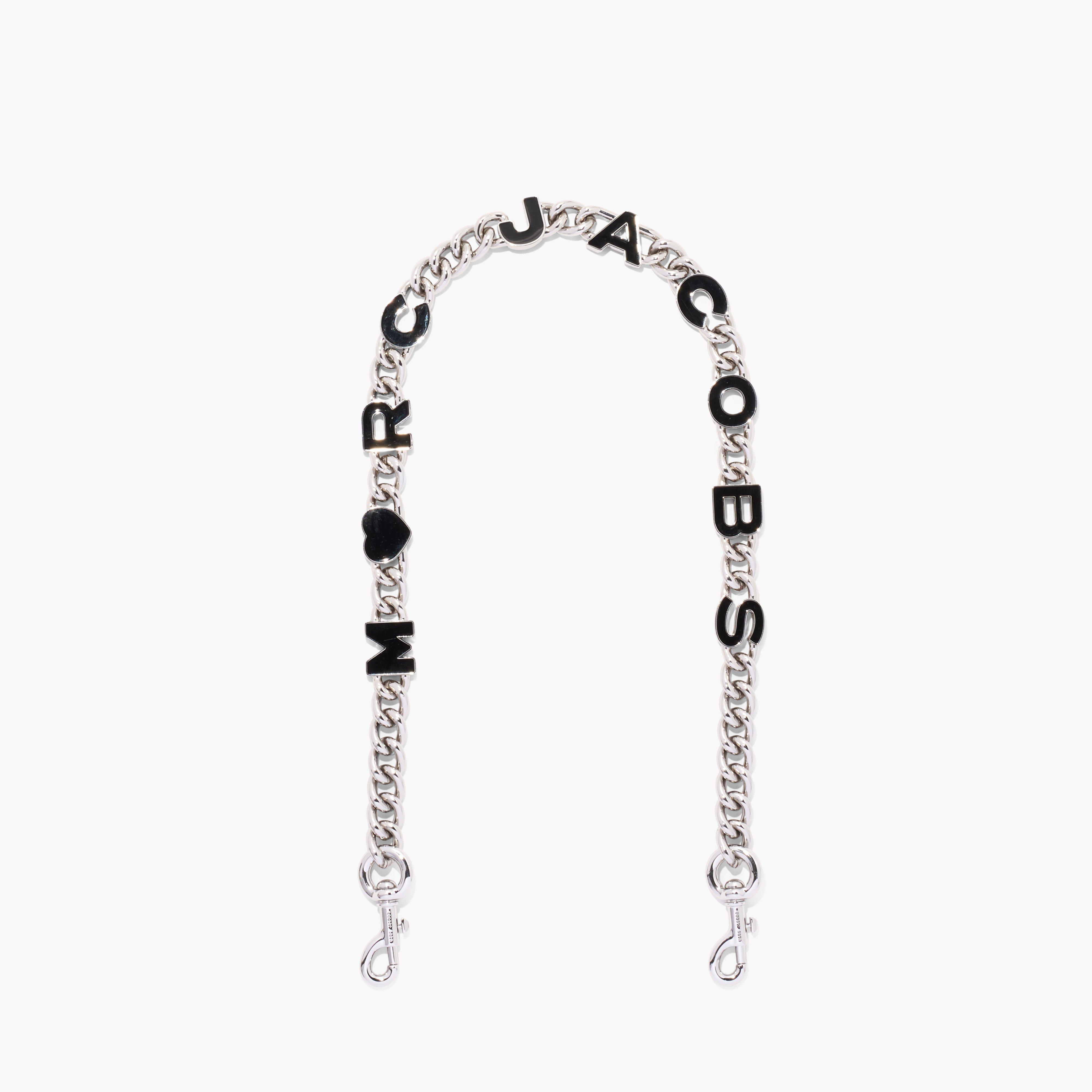 Marc by Marc jacobs The Heart Charm Chain Shoulder Strap,BLACK/SILVER