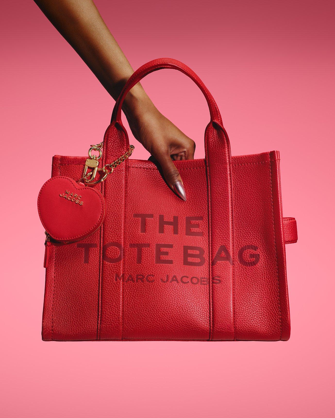 red leather tote