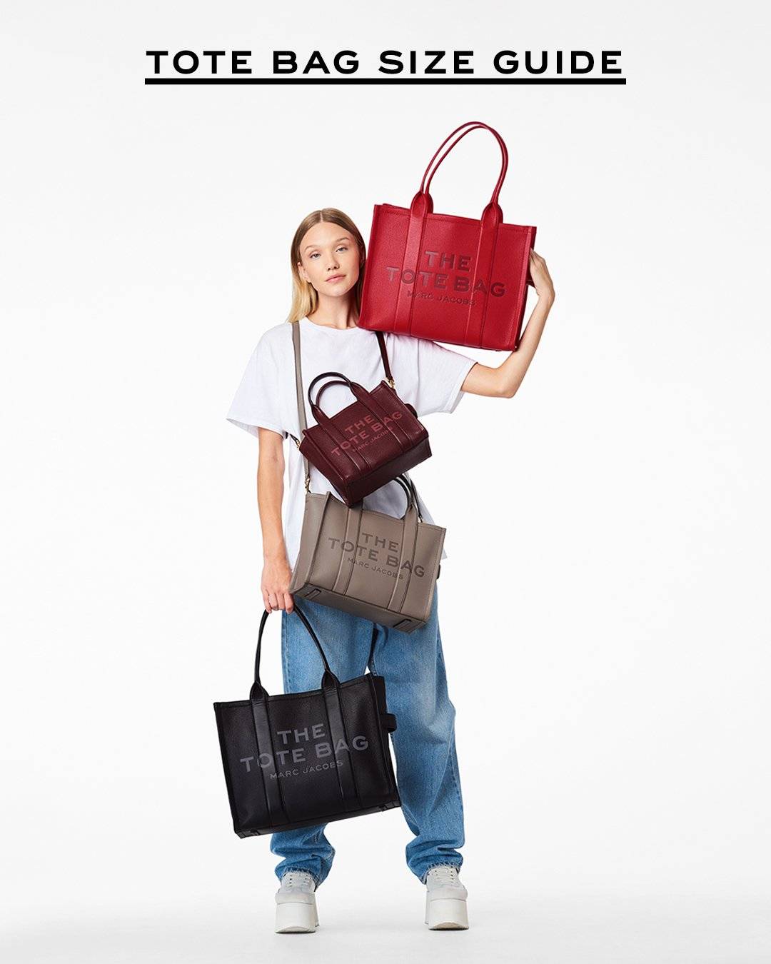 marc jacobs tote bag sizes