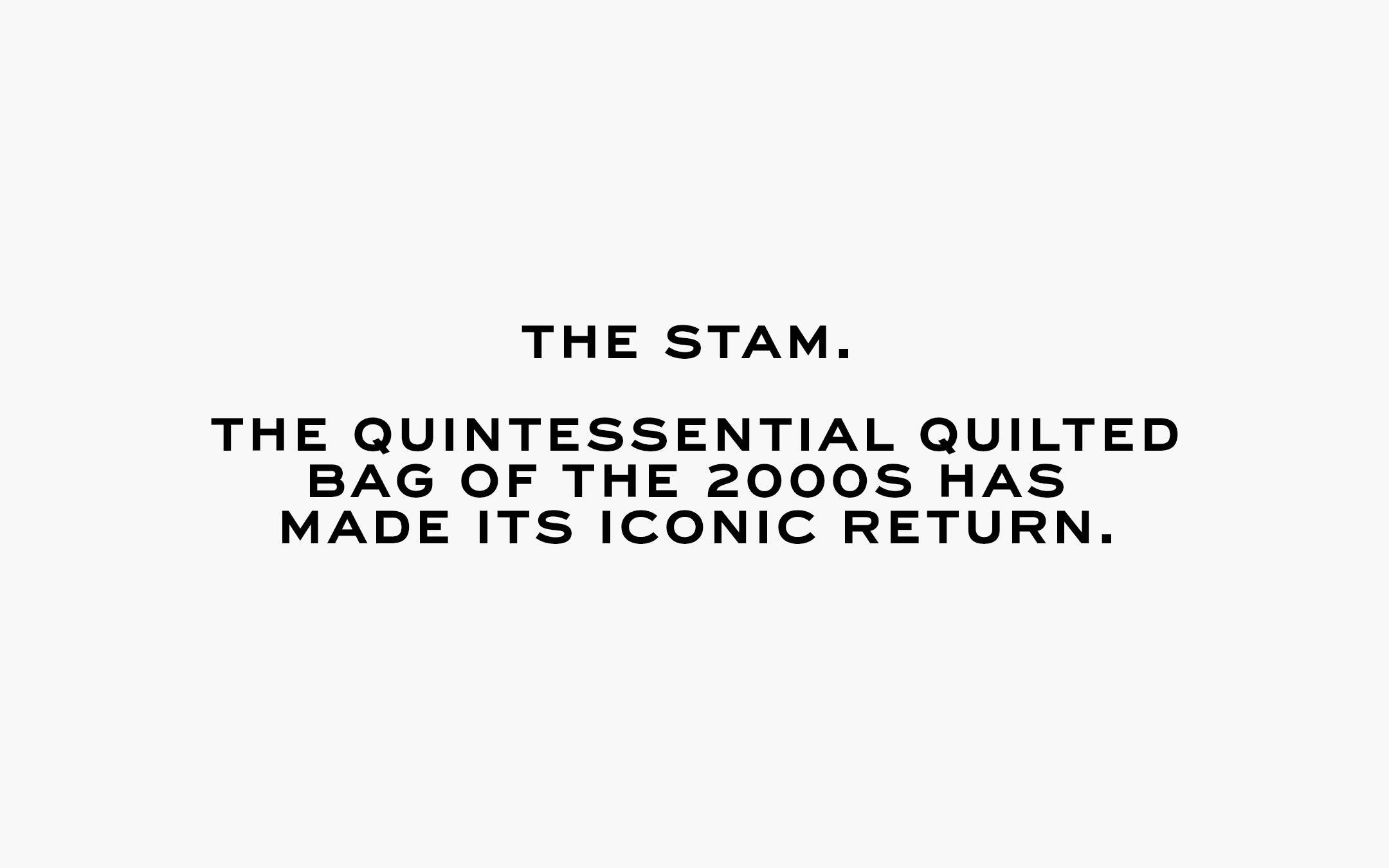 The Stam. The Quintessential quilted bag of the 2000s has made its iconic return