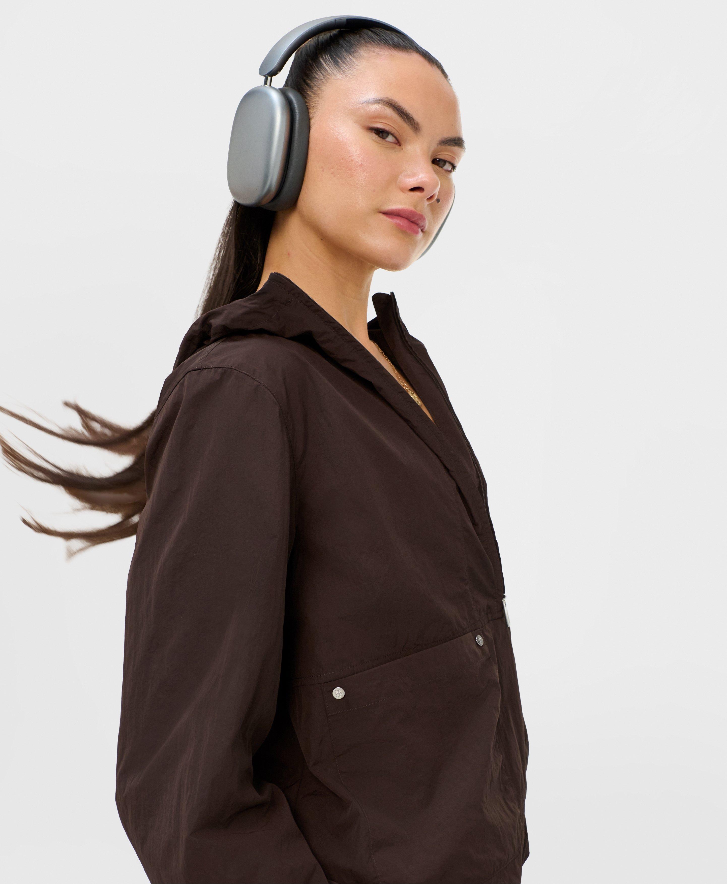 Lightweight Hooded Half Zip Jacket - Espresso Brown | Women's