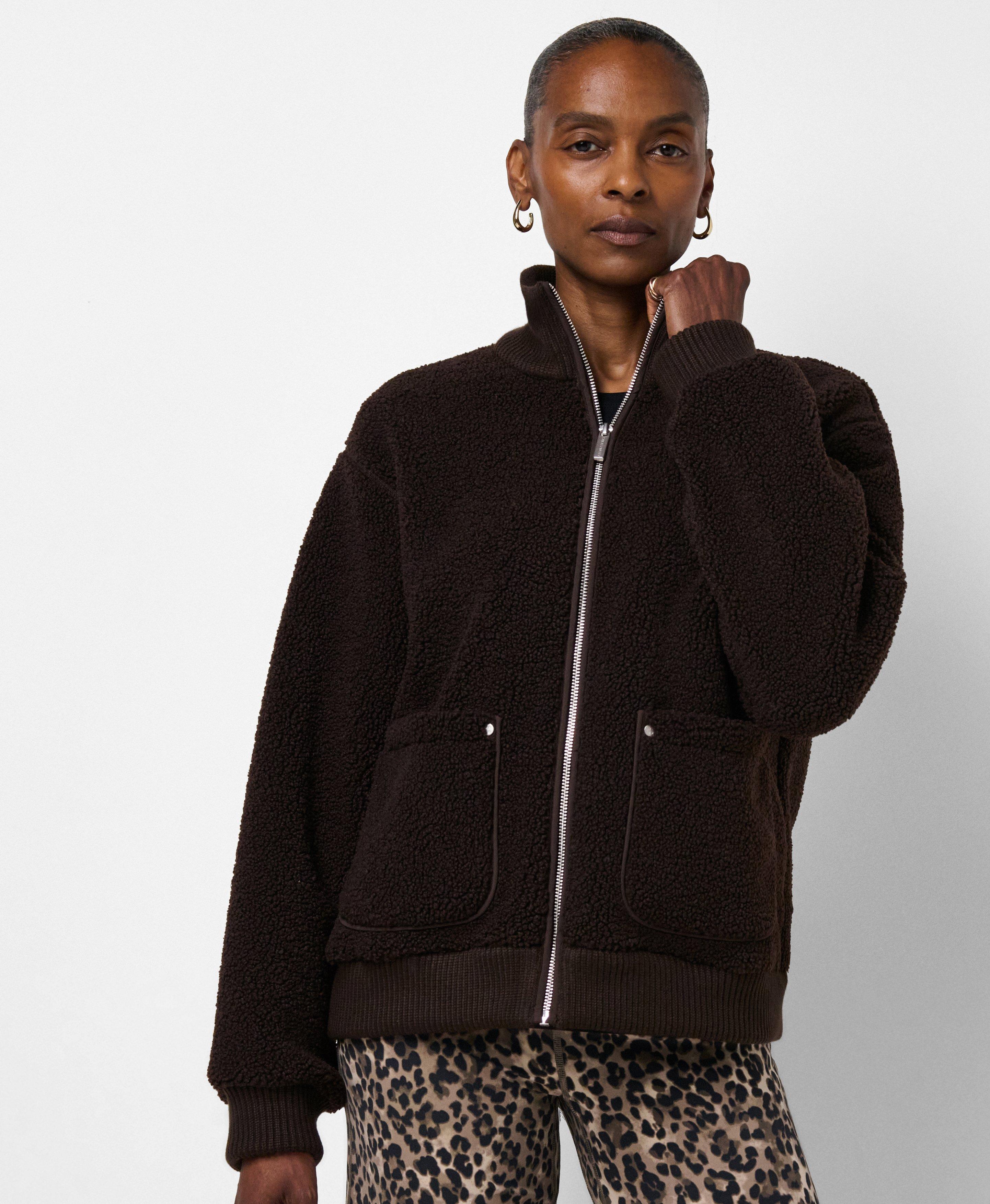 Plush Fleece Ribbed Zip-Up - Espresso Brown | Women's Sweaters +
