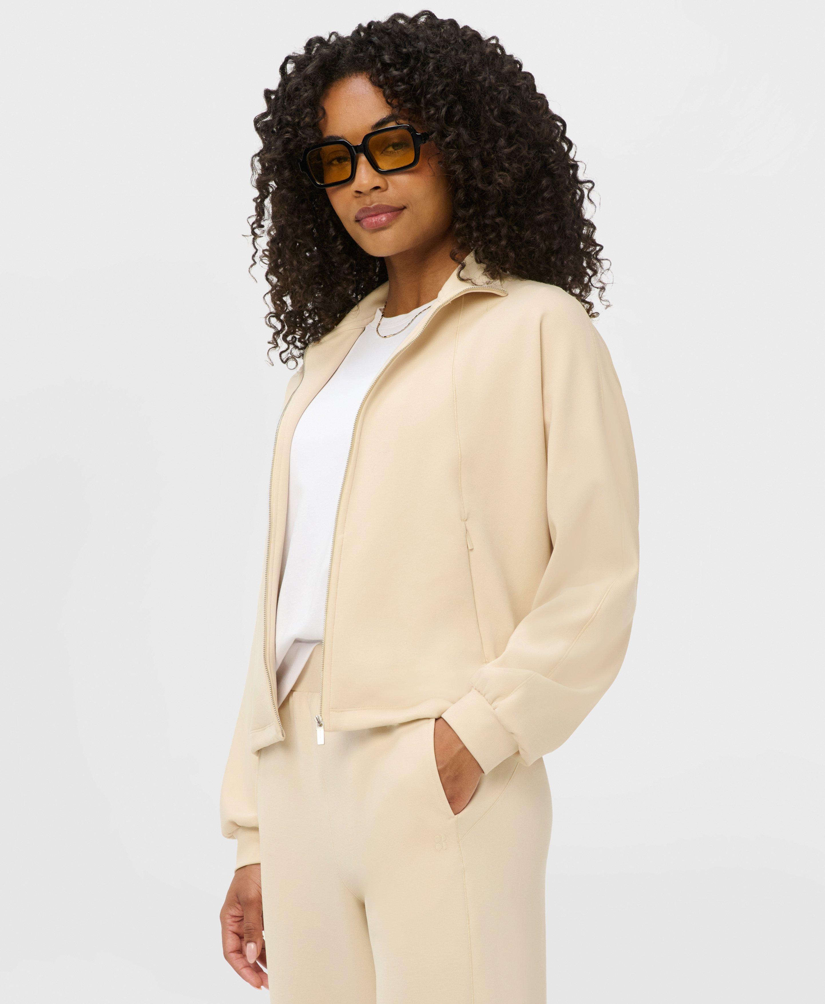 Sand Wash Textured Zip Up - Sand Beige | Women's Jumpers + Hoodies