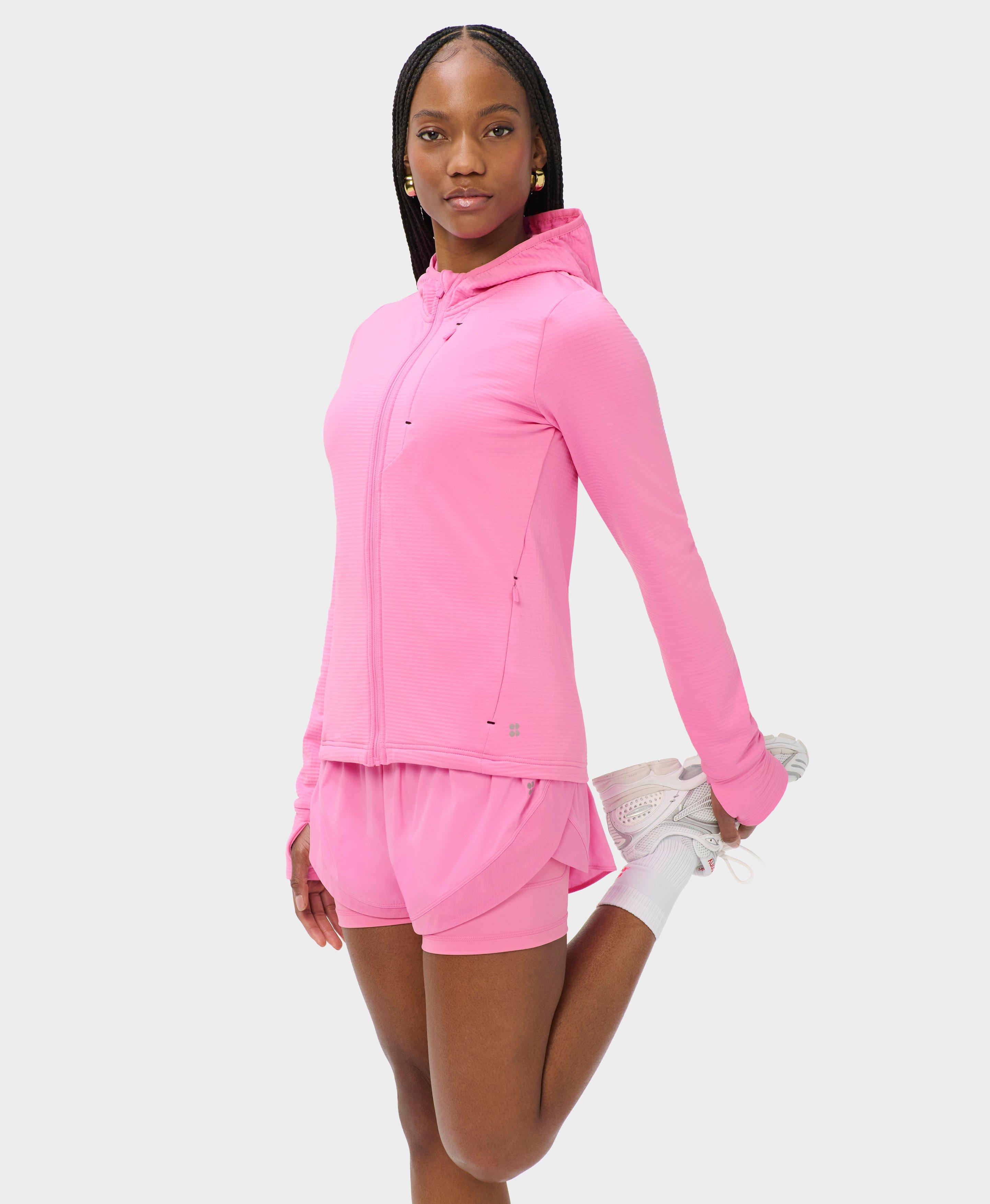Textured Train Zip Up - Guava Pink | Women's Jumpers + Hoodies