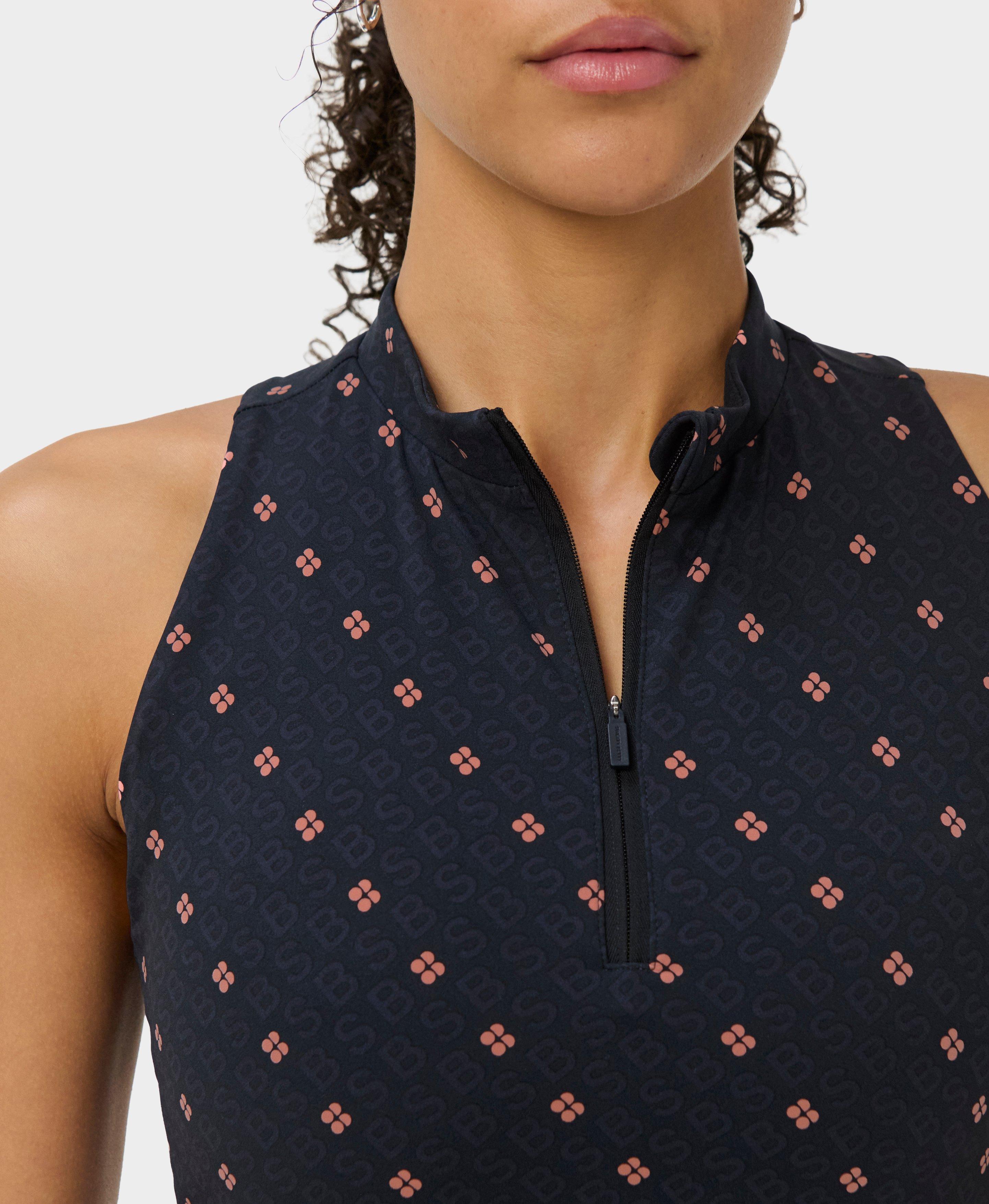 Power Crop Zip Tank - Blue SB Icon Print | Women's Tanks | Sweaty