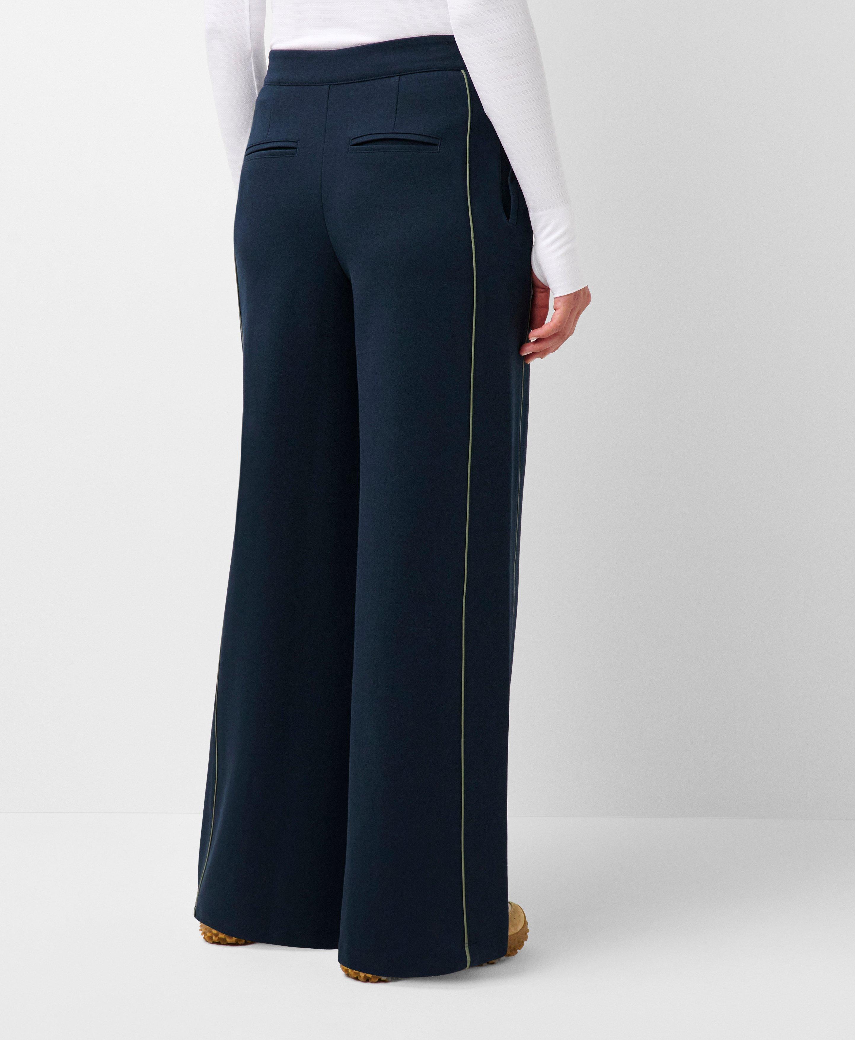 Windsor Wide Leg Piped Pant - French Navy Blue Bracken Green | Women's ...