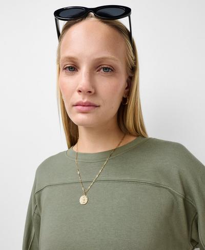 After Class Seam Detail Crop Sweatshirt, Bracken Green | Sweaty Betty