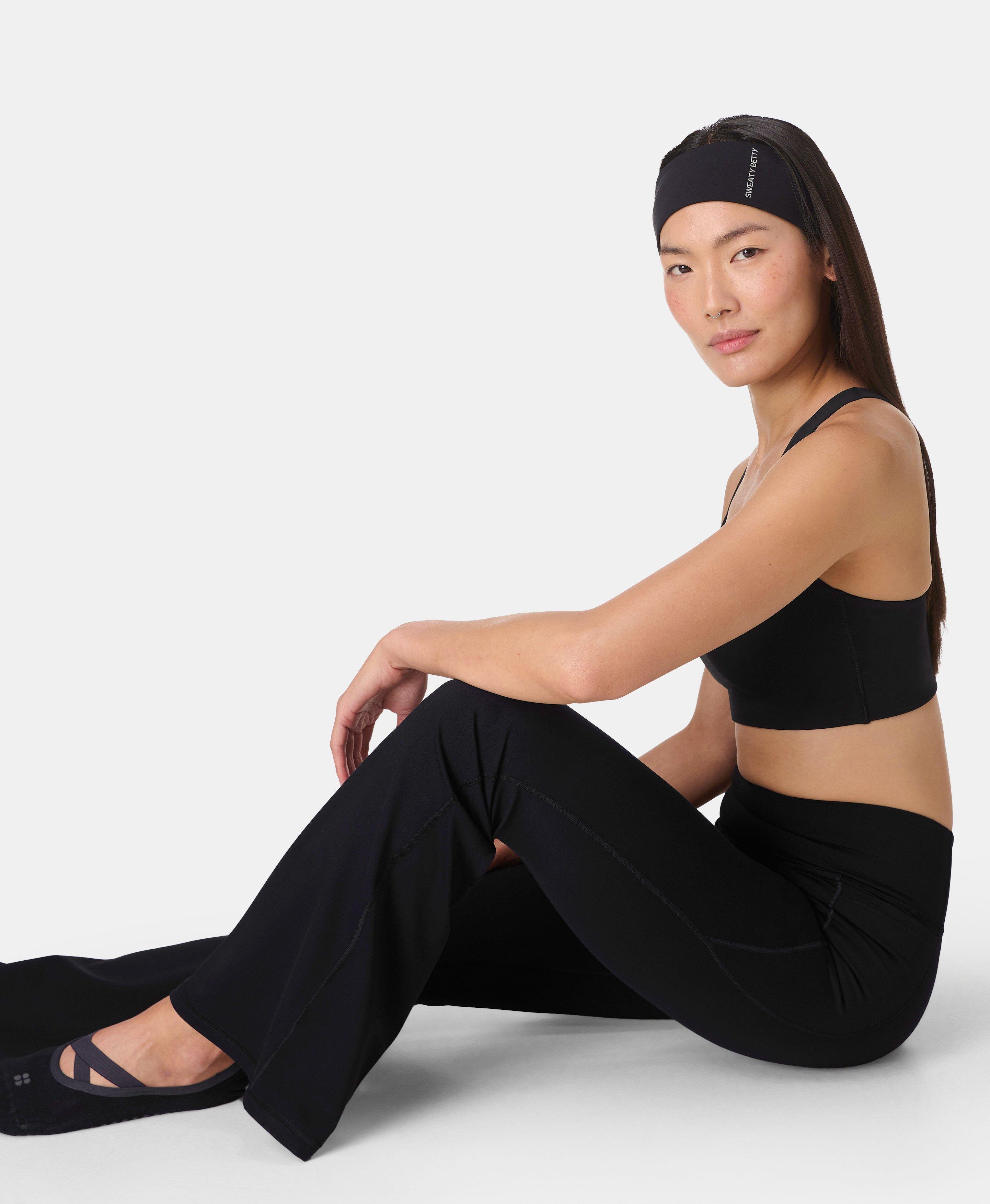 Sweaty Betty Ultimate Studio 30" Flare Trousers, Black, Women's M