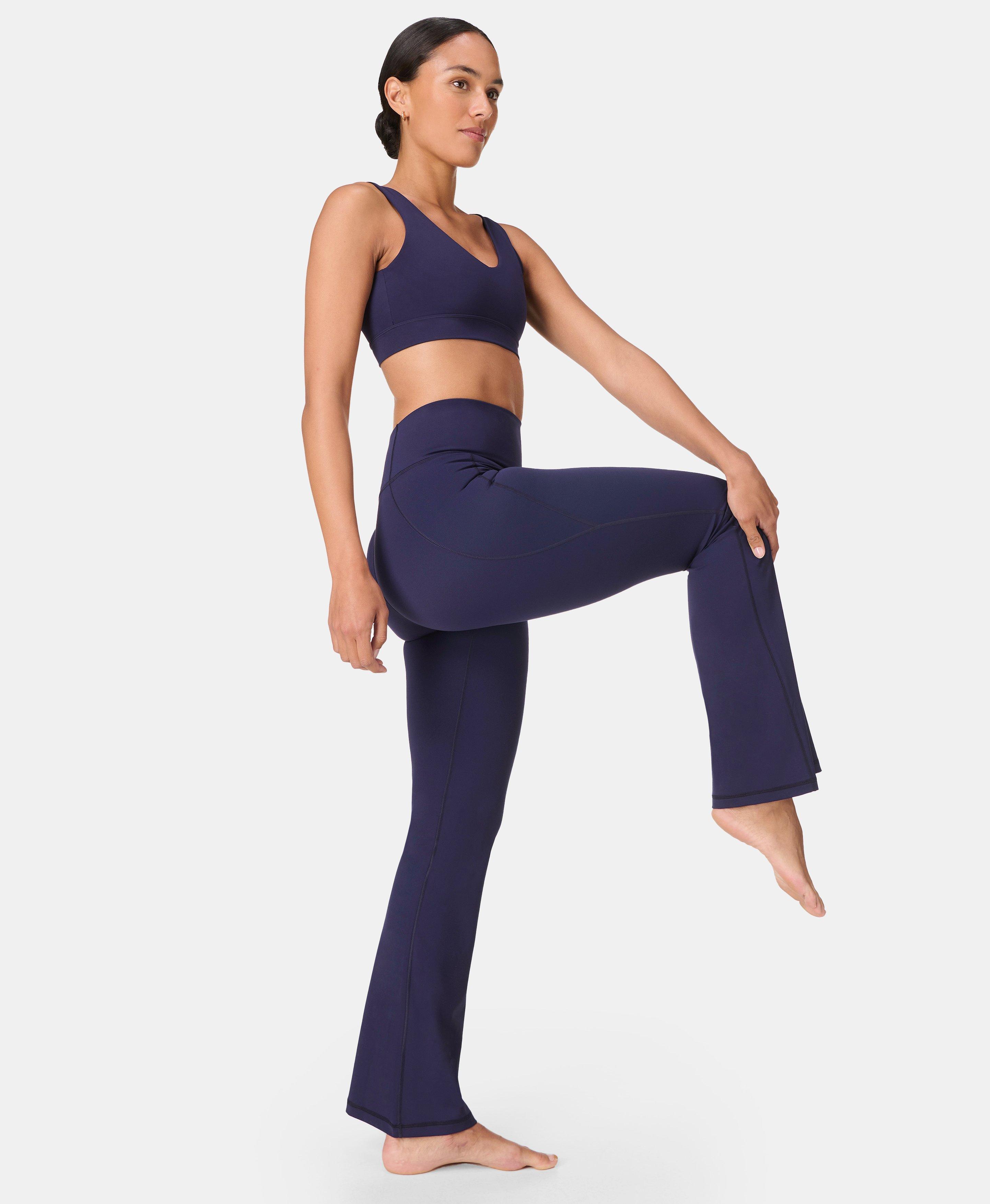 Sweaty Betty Ultimate Studio 30" Flare Trousers, Blue, Women's M