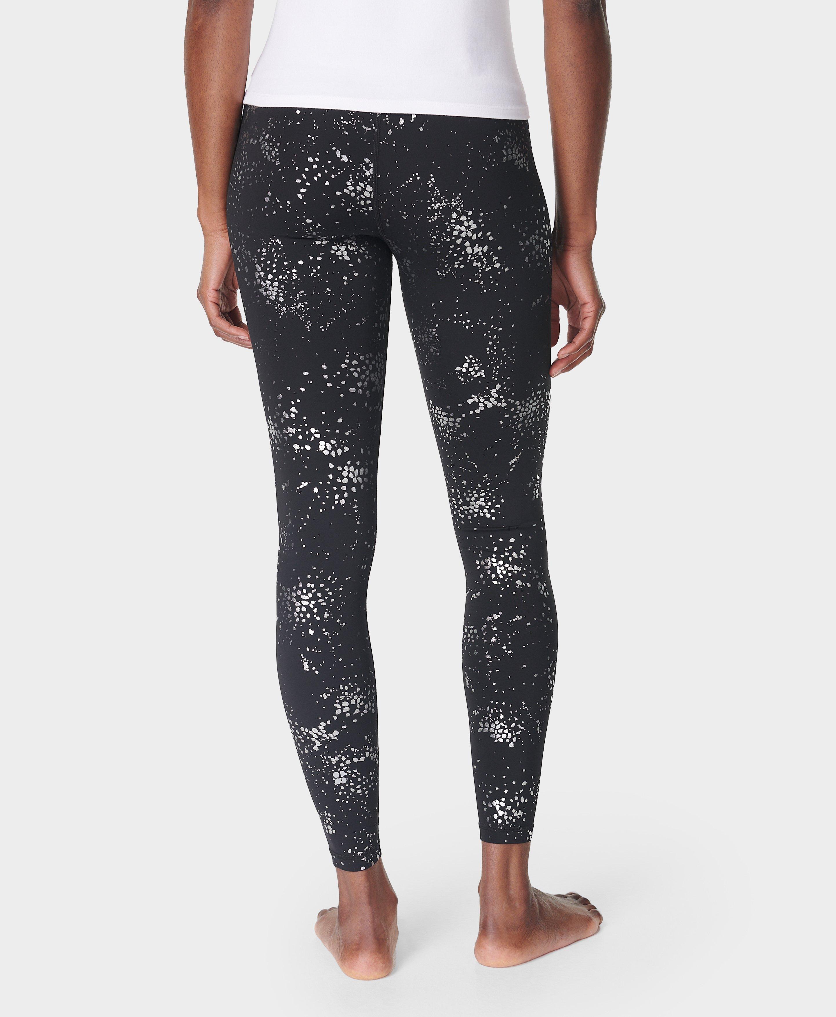 Glow Sparkle Gym Legging Black Fragment Foil Print Women s Leggings Sweaty Betty