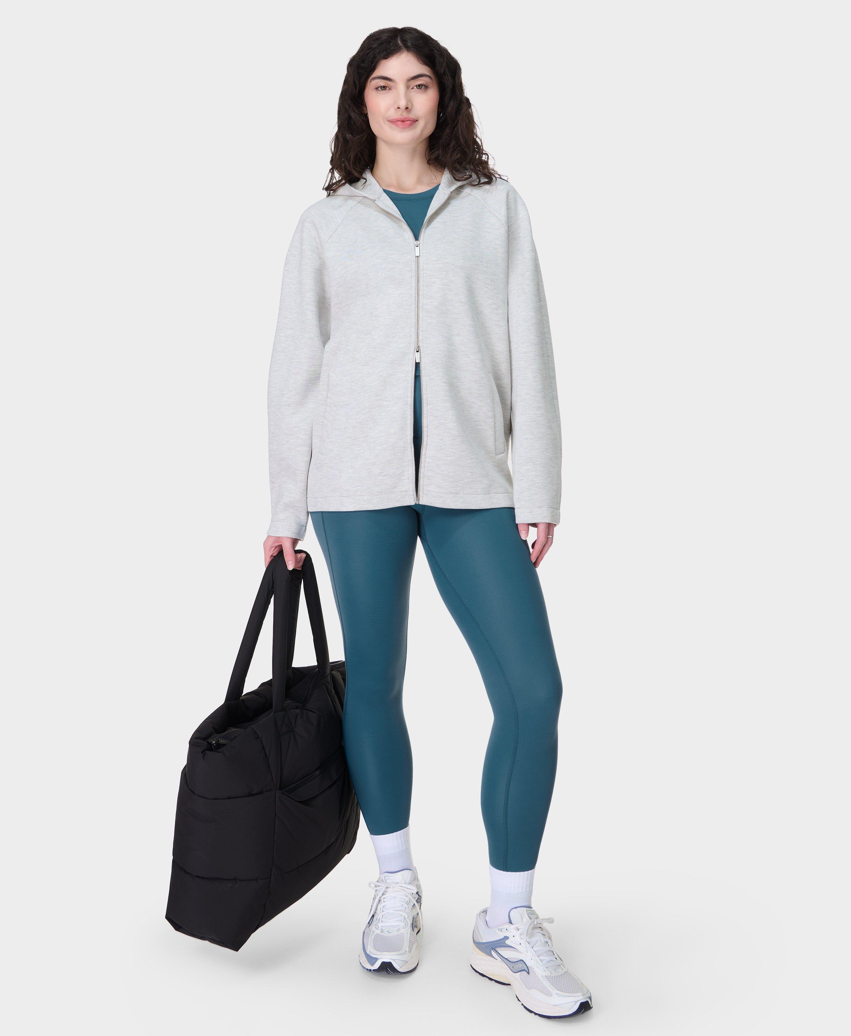 Wind Down Zip Up Hoody - Ice Grey Marl | Women's Sweaters +