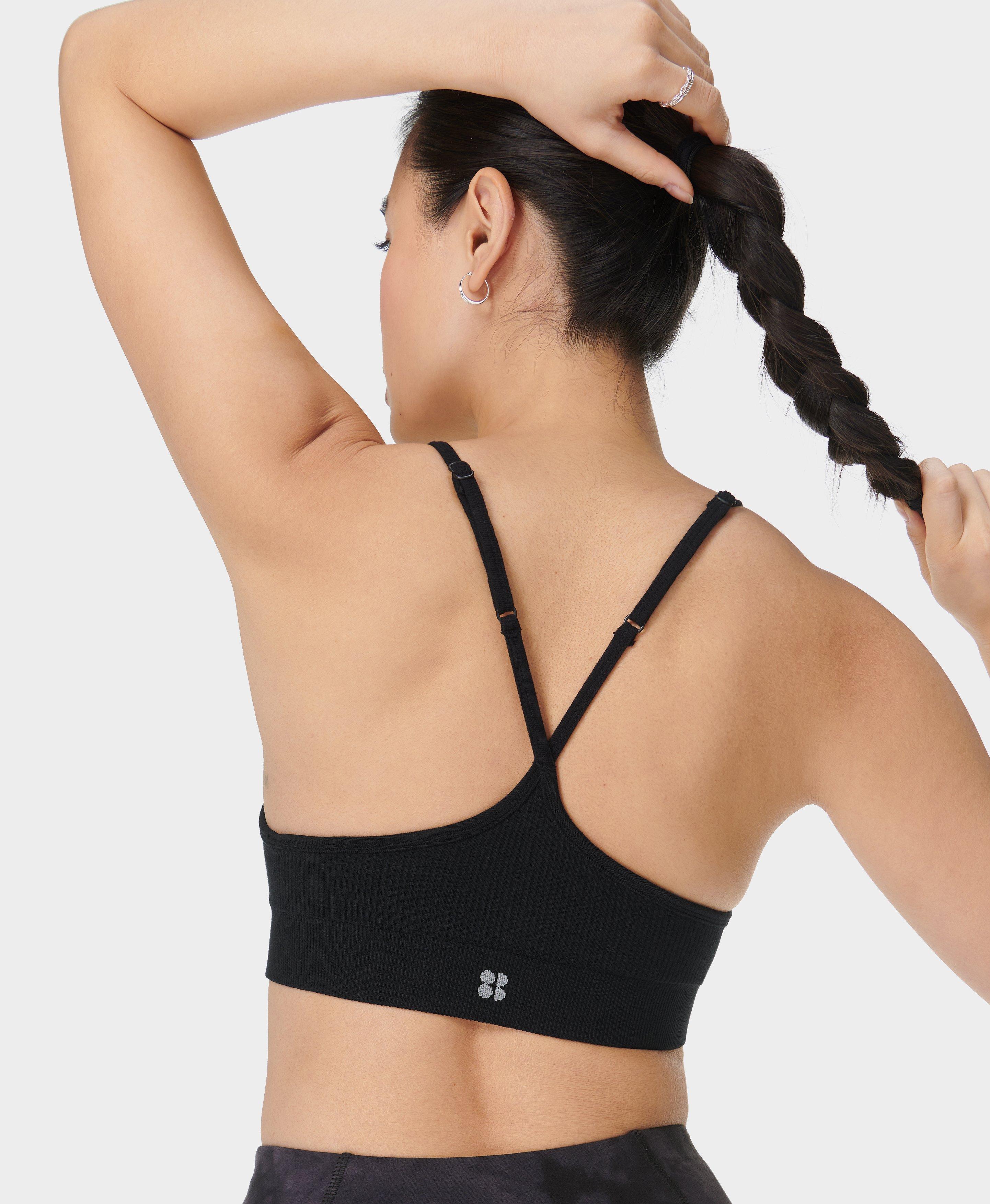Sweaty Betty Soft Ribbed Bra, Black, Women's S