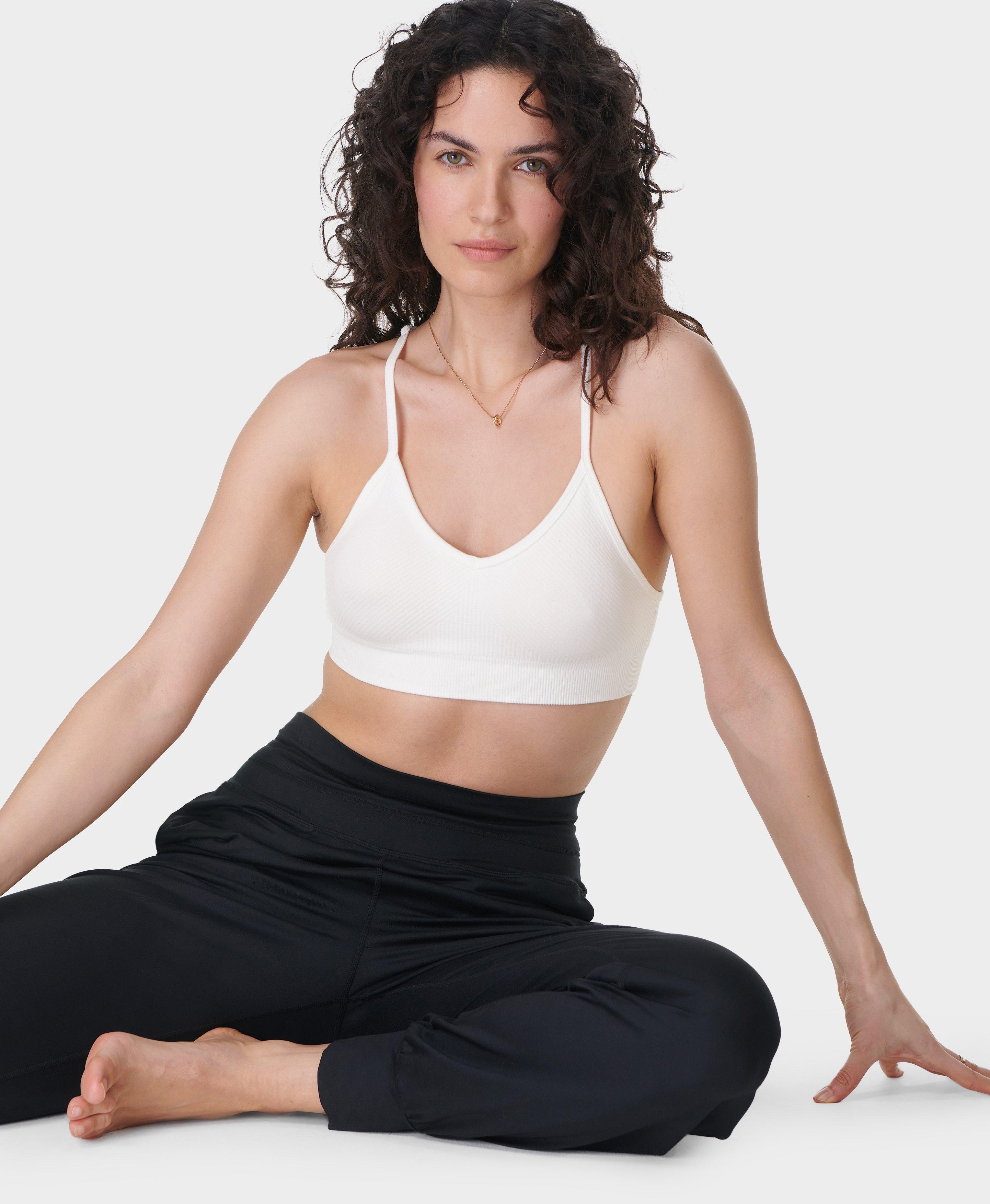 Sweaty Betty Soft Ribbed Bra, White, Women's S