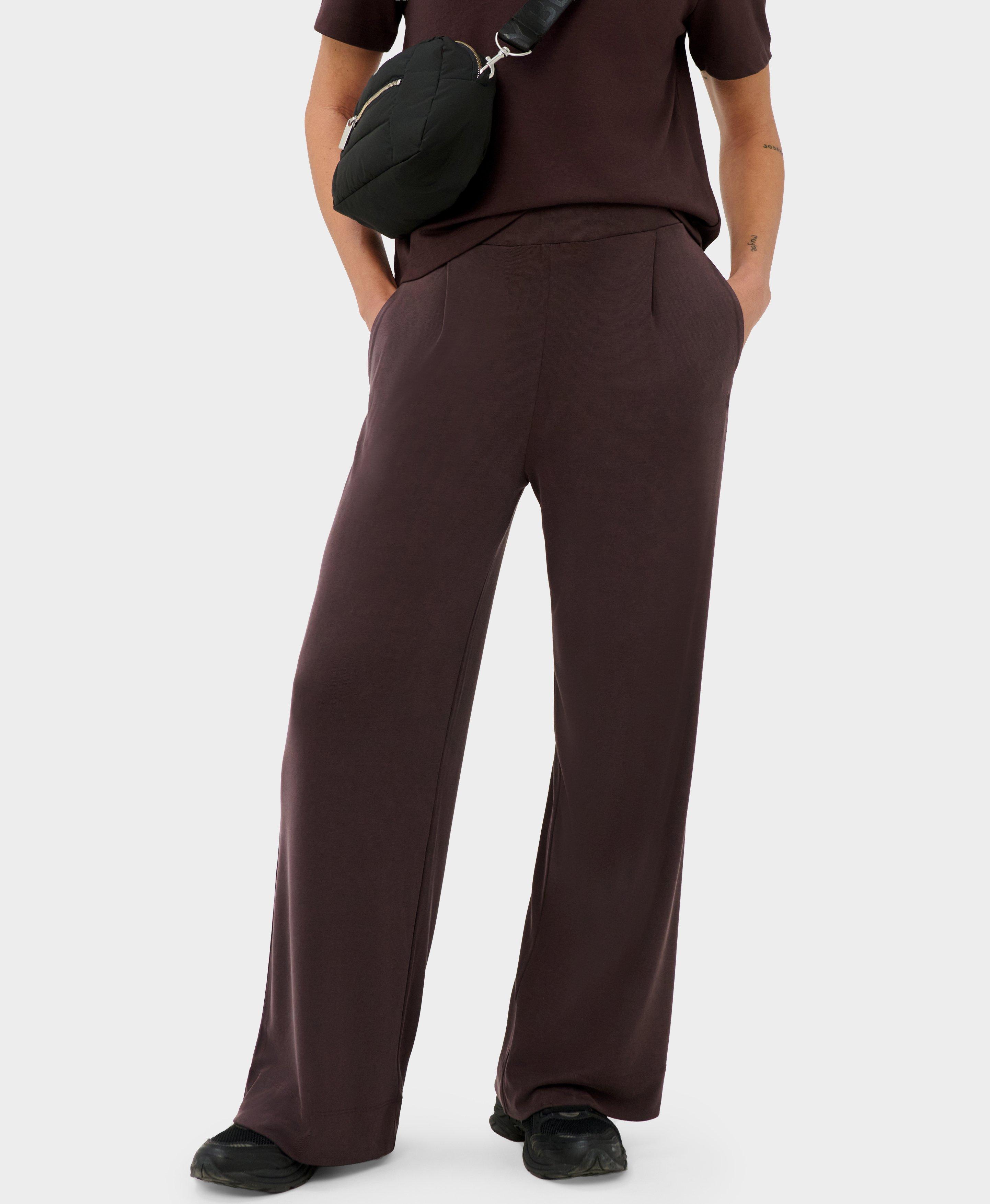 Sweaty Betty At Ease Wide Leg Trousers, Brown, Women's S