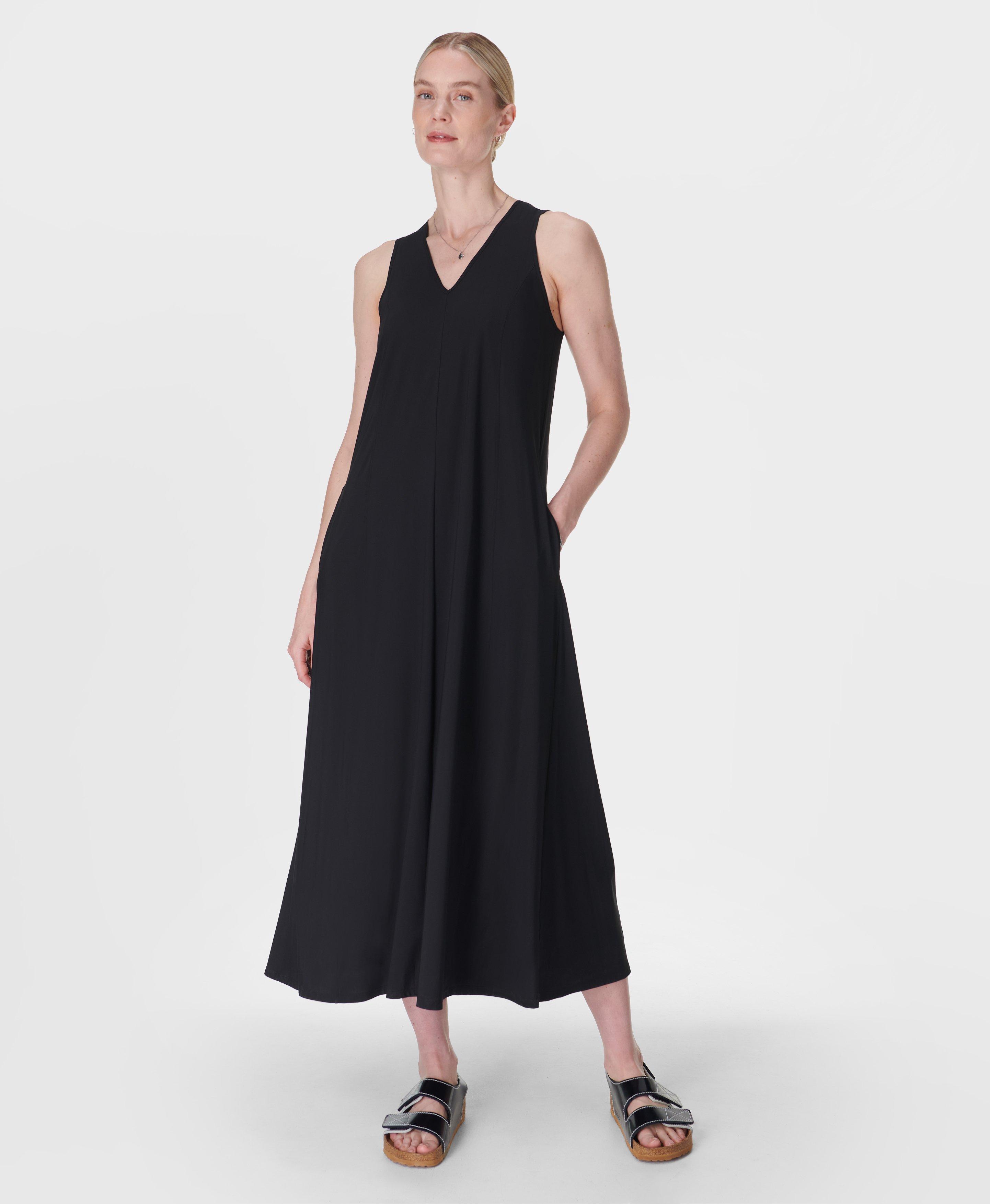 Sweaty Betty Explorer Ace V-Neck Dress, Black, Women's XS