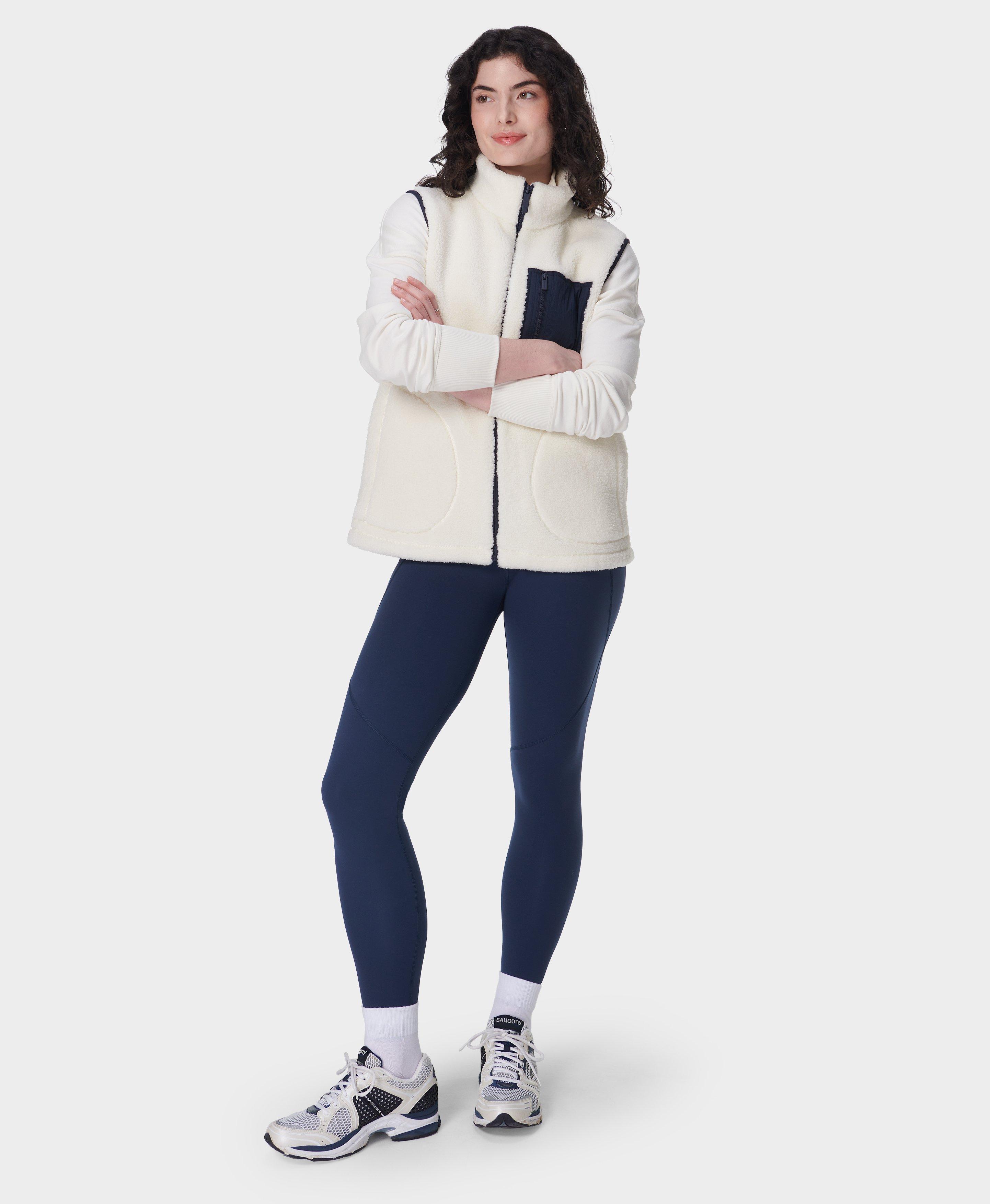Sweaty Betty Plush Gilet, White, Women's M
