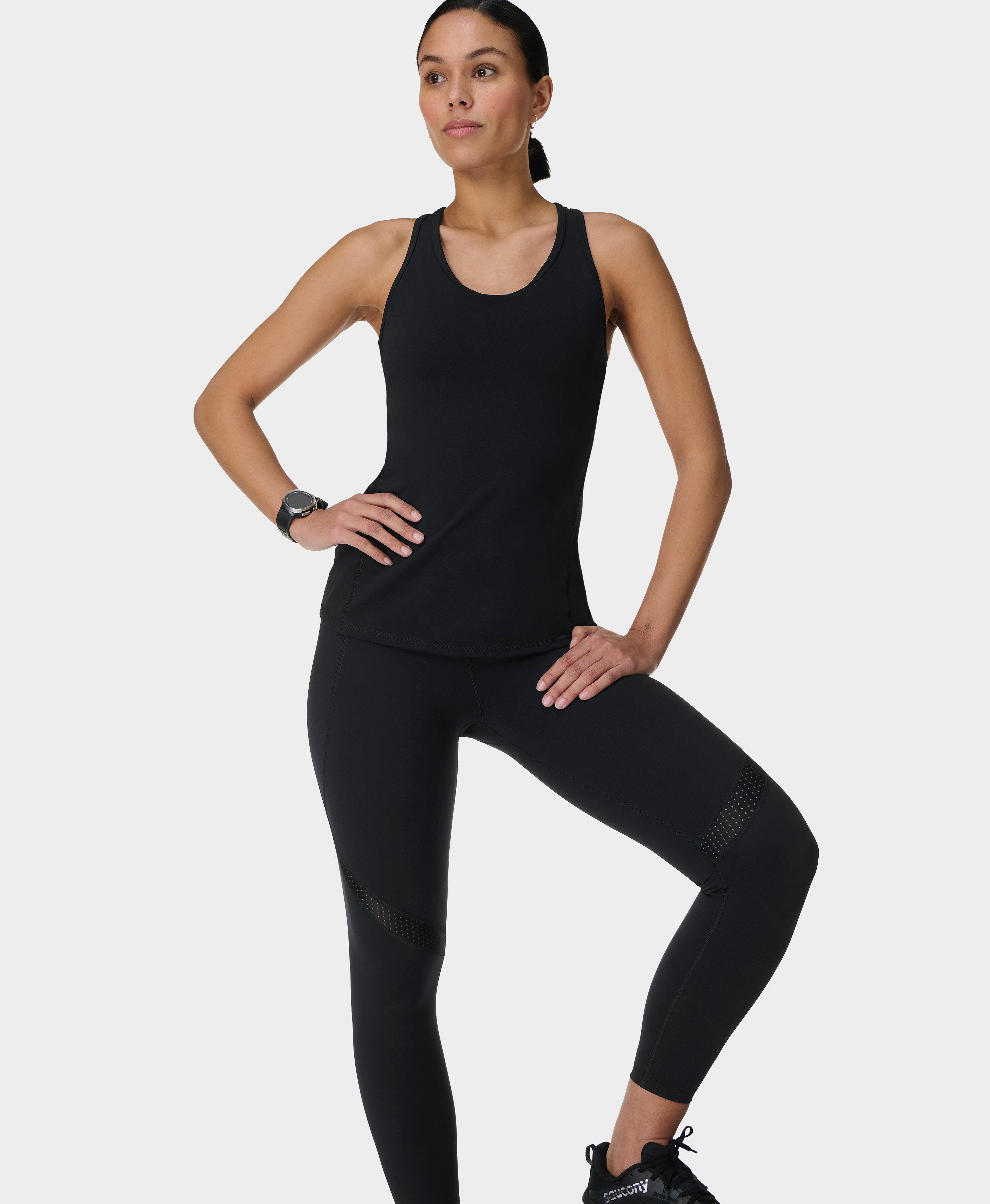 Sweaty Betty Power Mesh 7/8 Gym Leggings, Black, Women's S
