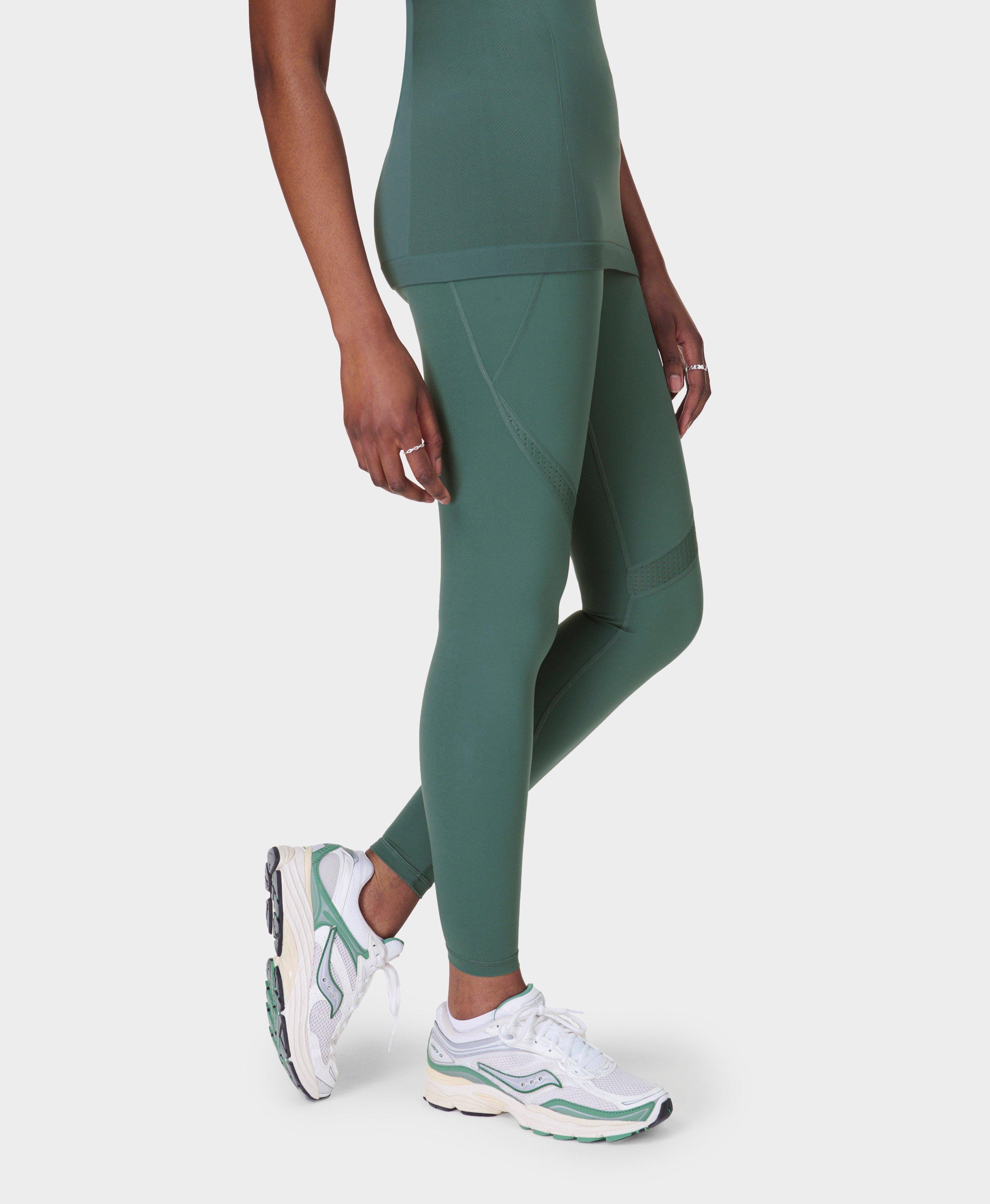 Sweaty Betty Power Mesh Gym Leggings, Green, Women's XS