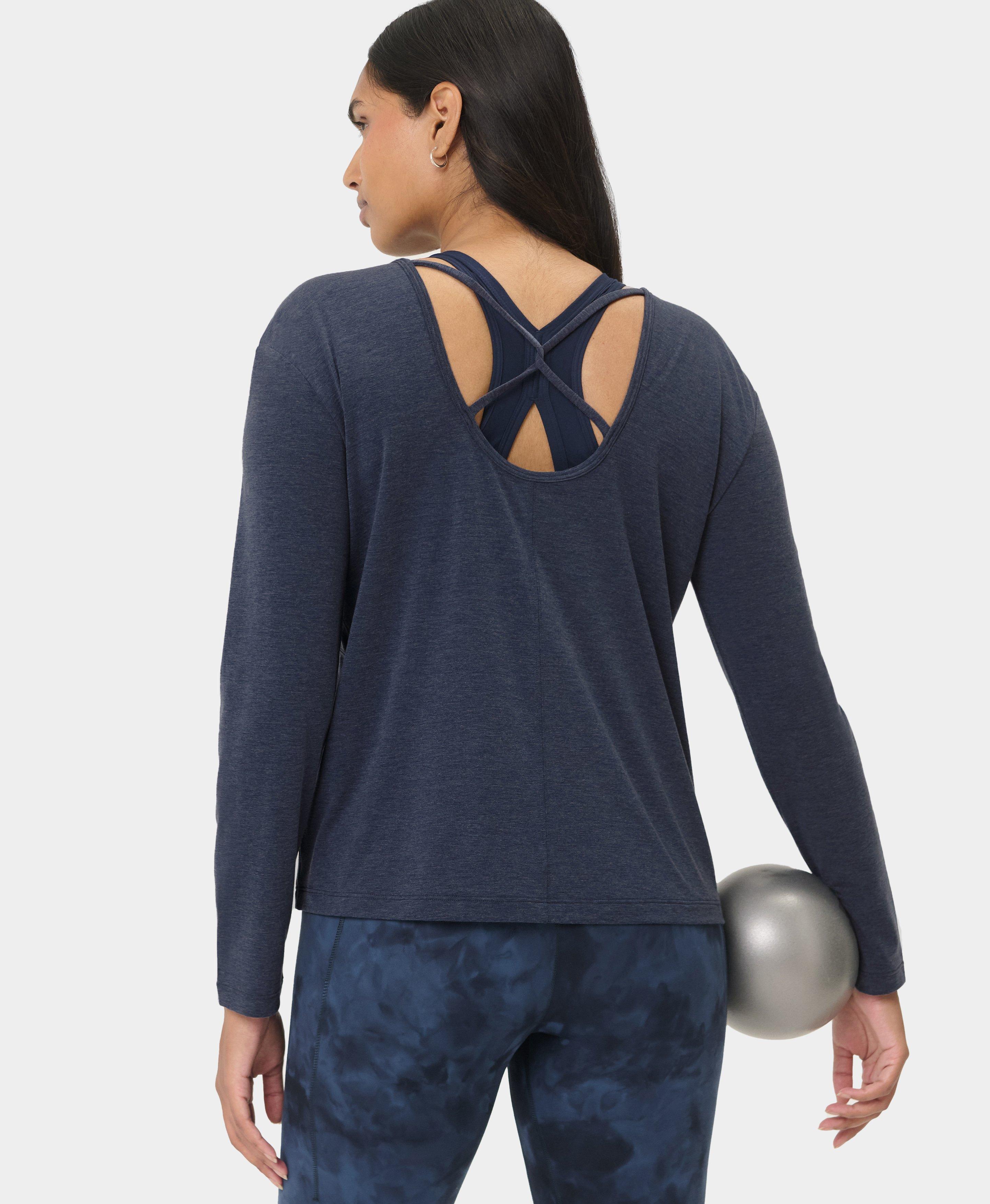 Soft Flow Strappy Back Boxy Long Sleeve Top