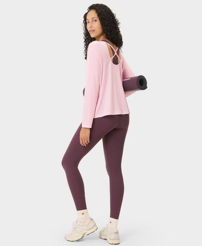 Soft Flow Strappy Back Boxy Long Sleeve Top