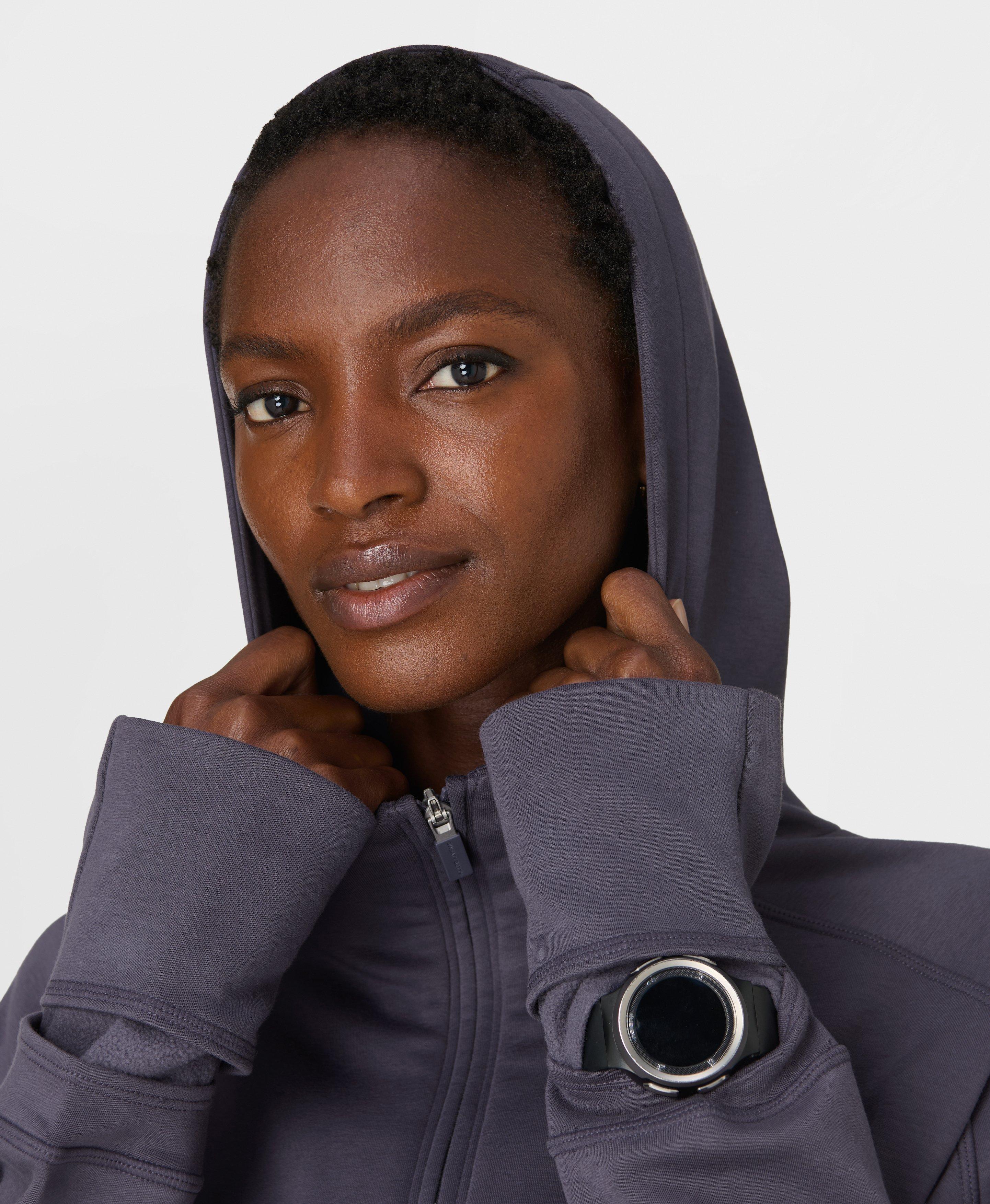 Sweaty Betty Tempo Train Zip Up Hoodie, Blue, Women's S