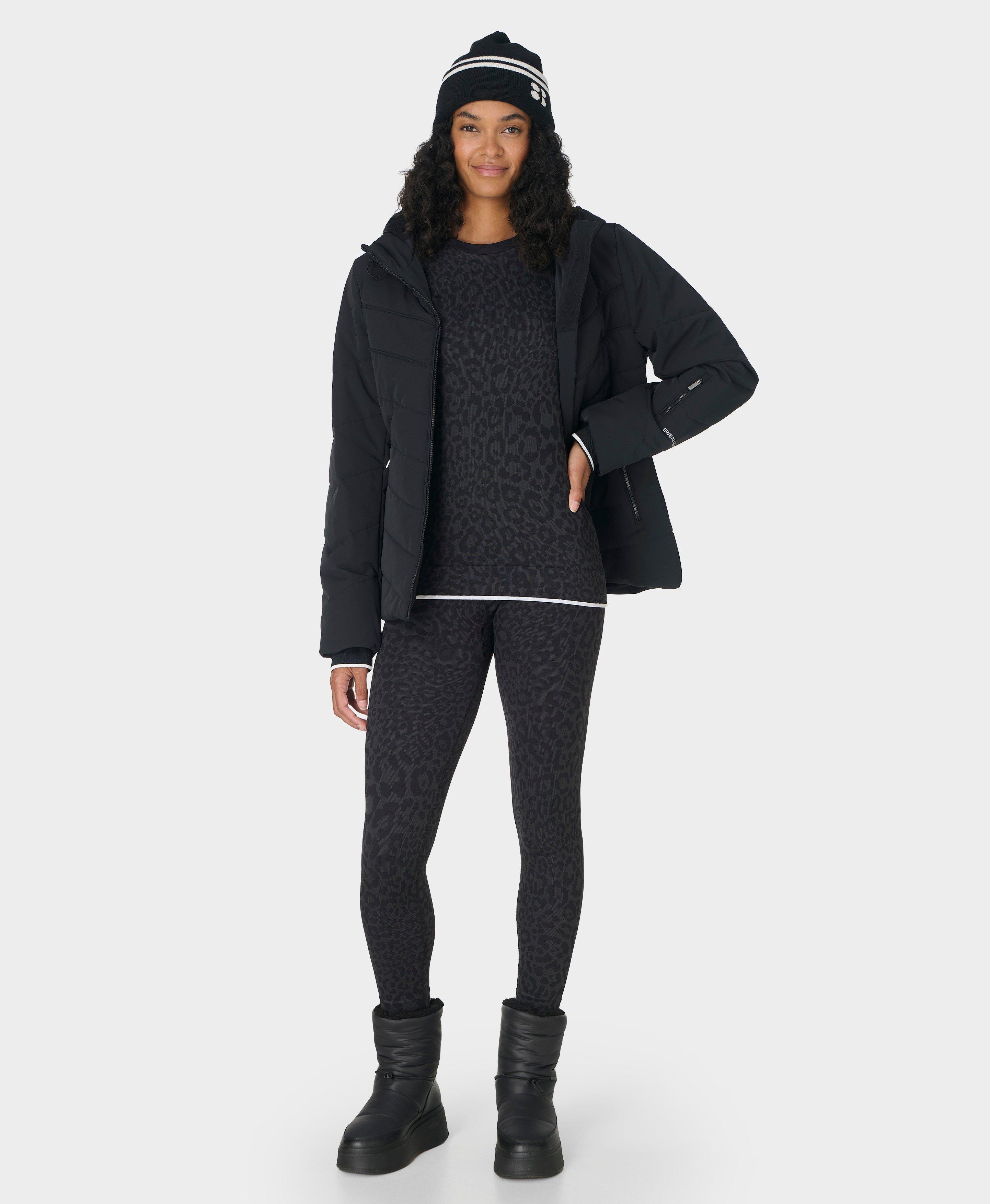Animal Base Layer Leggings, Grey Leo Jacquard | Sweaty Betty