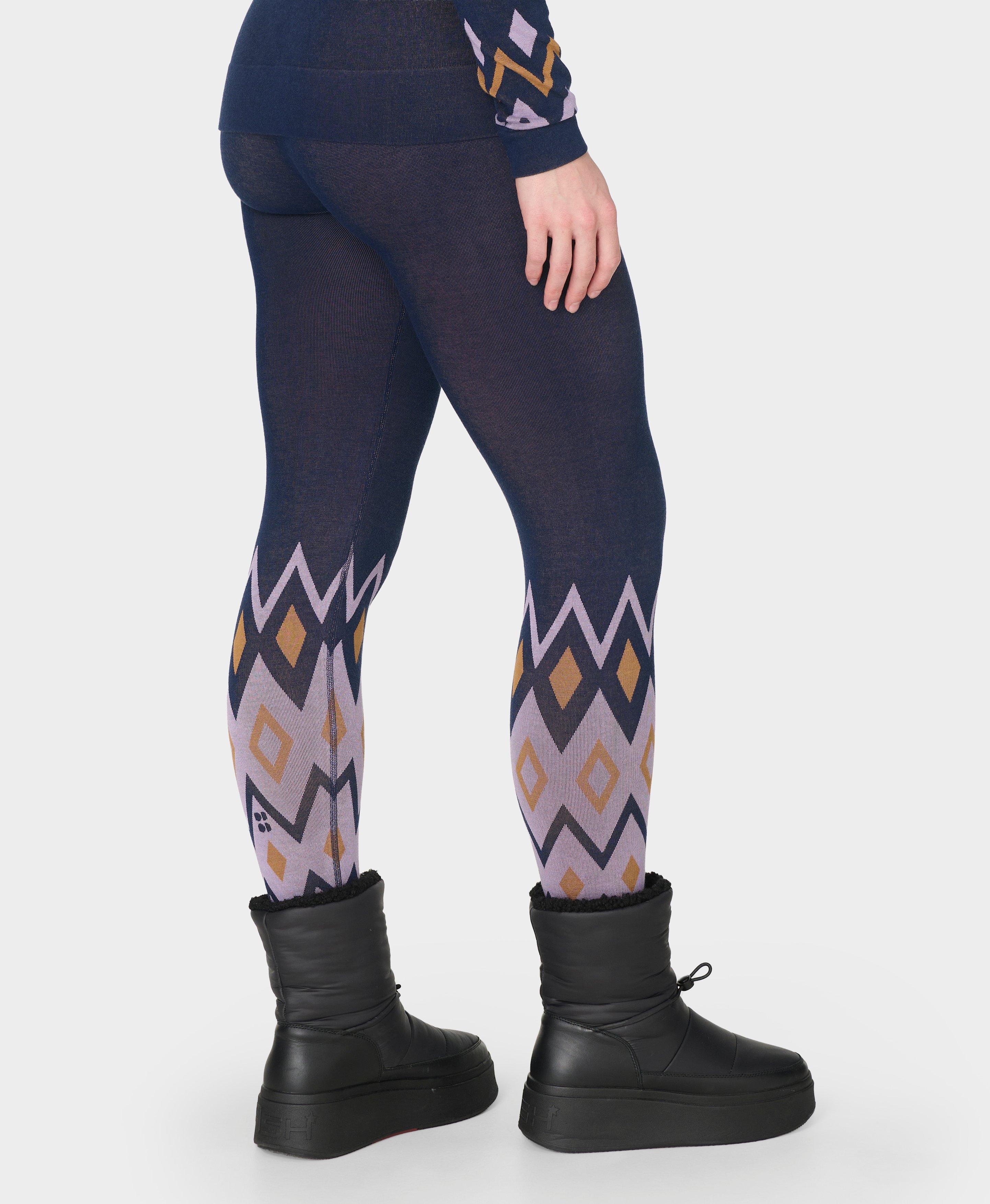 betty Modal Jacquard Base Layer Legging - Purple Geo Bottom Jacquard
