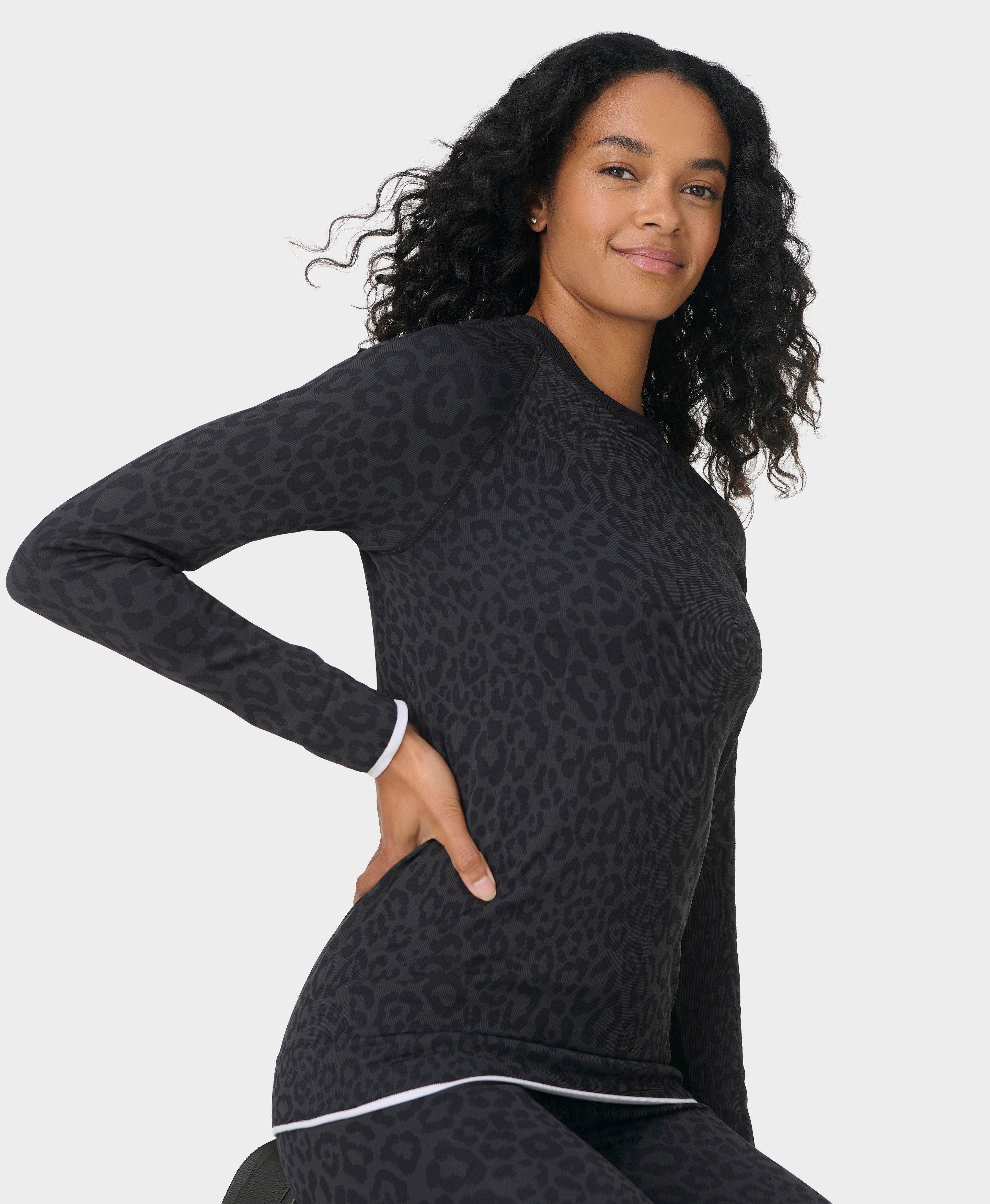 Sweaty Betty Animal Crew Neck Base Layer Top, Grey, Women's XS