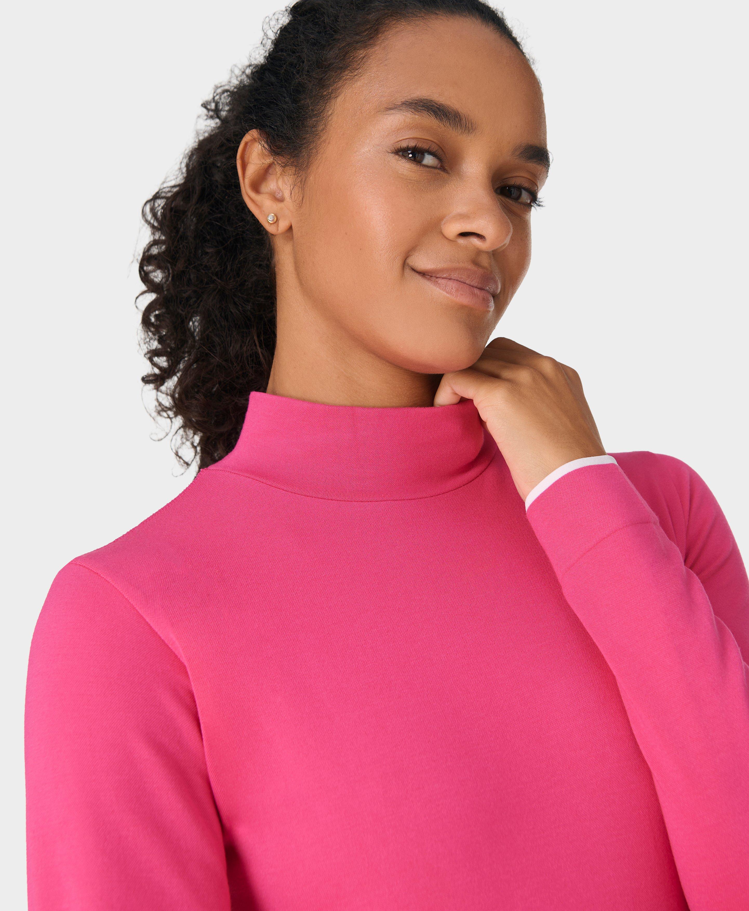 Modal High Neck Base Layer Top, Beet Pink | Sweaty Betty