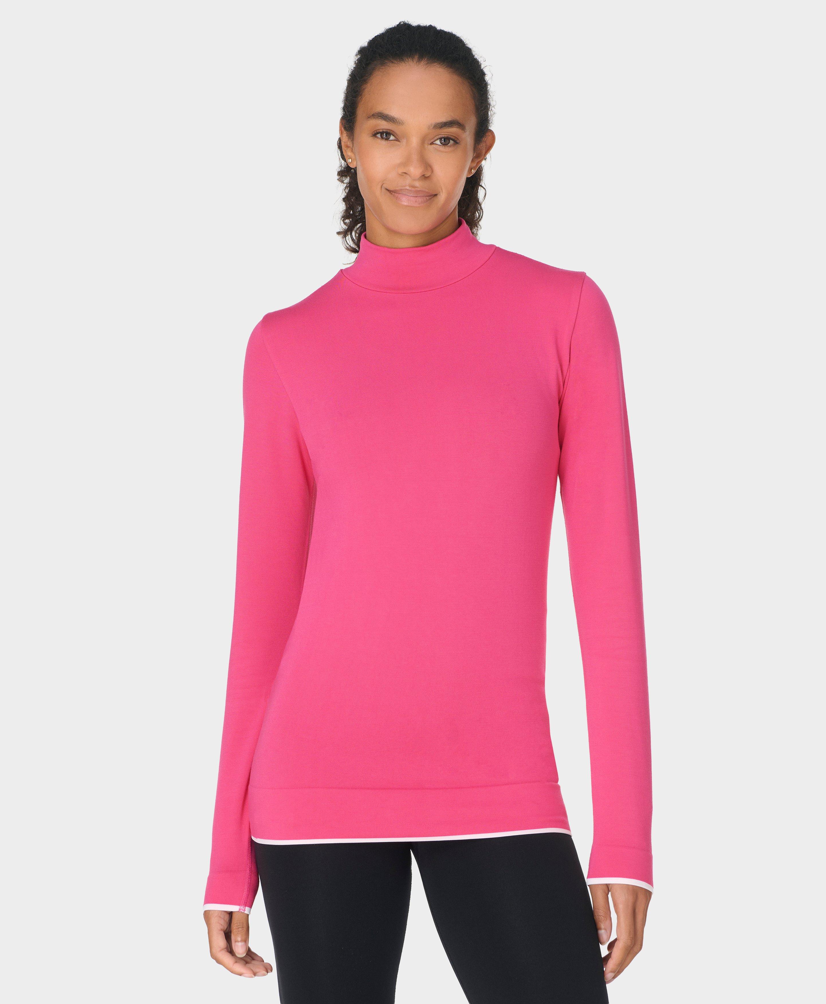 Modal High Neck Base Layer Top - Beet Pink | Sweaty Betty