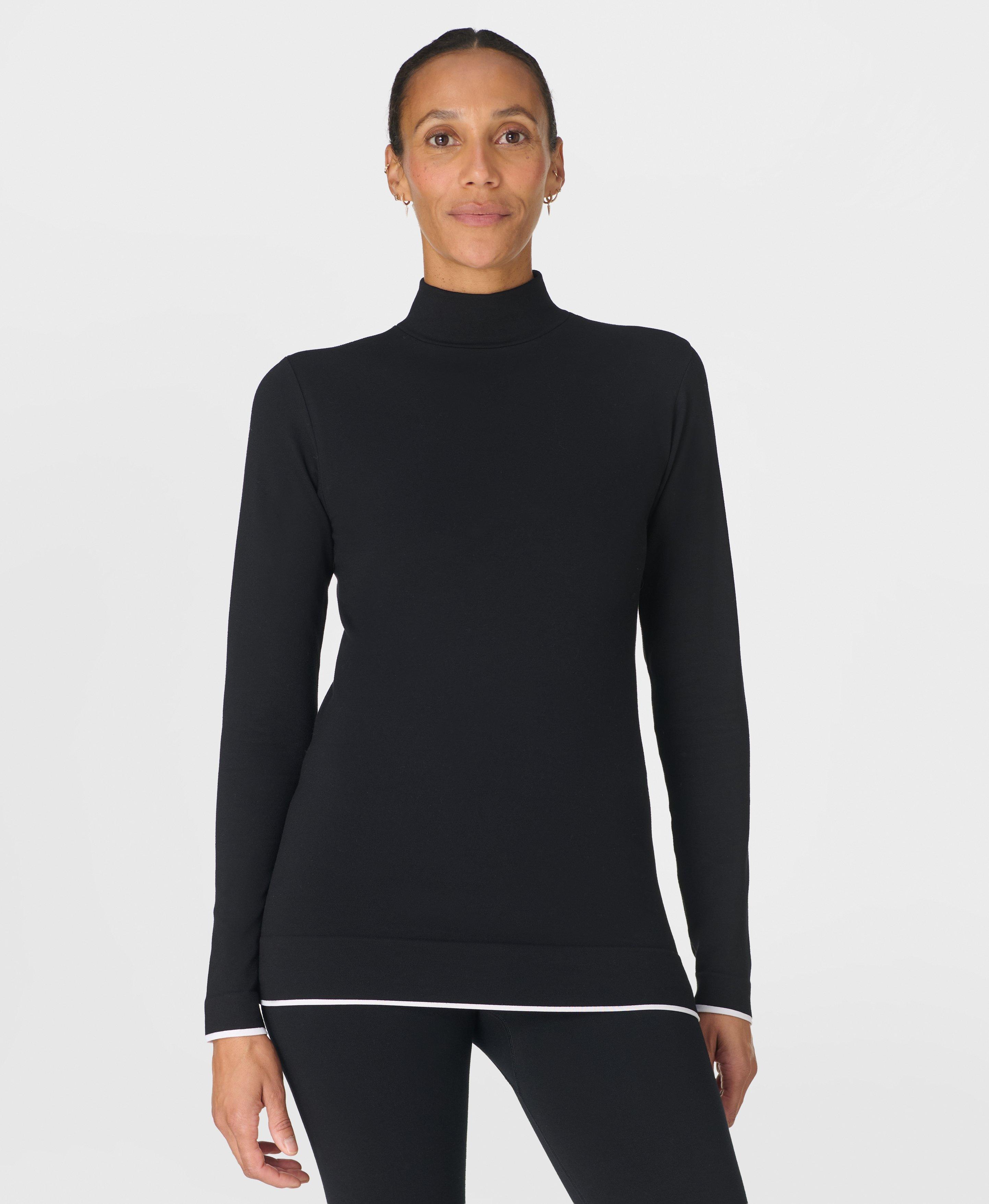 Modal High Neck Base Layer Top - Black | Women