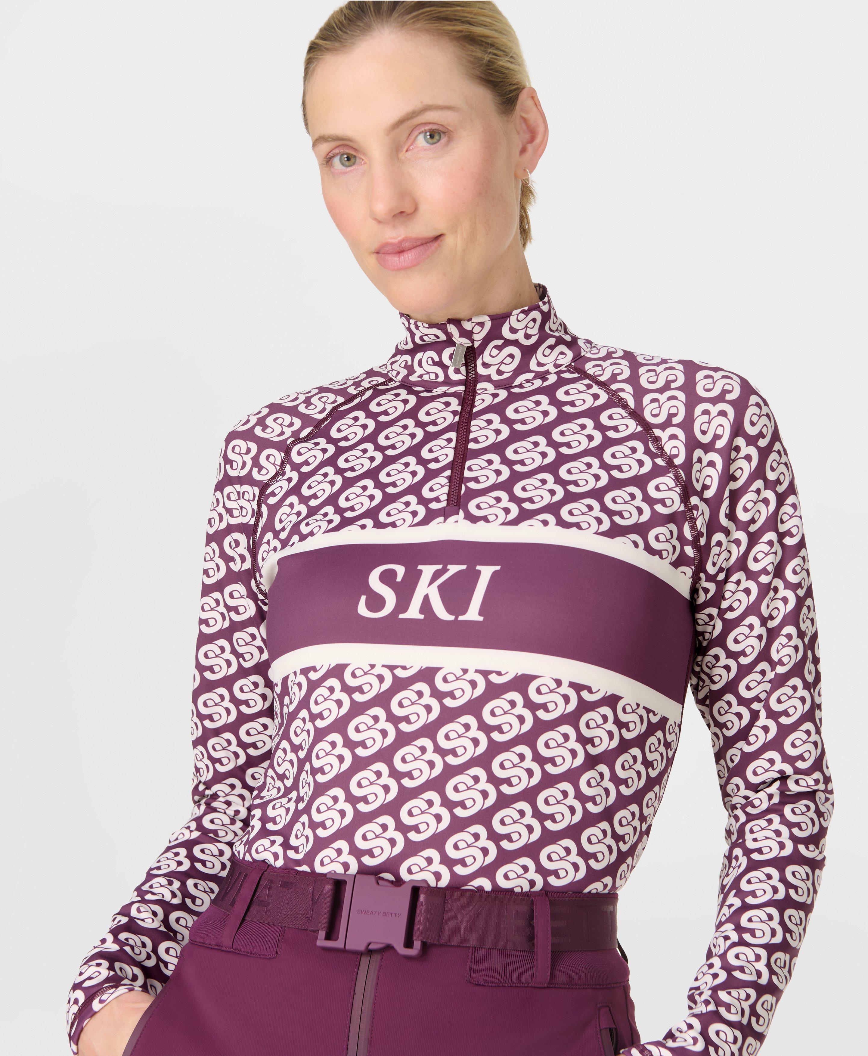 Therma Ski Half Zip - Purple Sb And Stripe Print | Women's Base