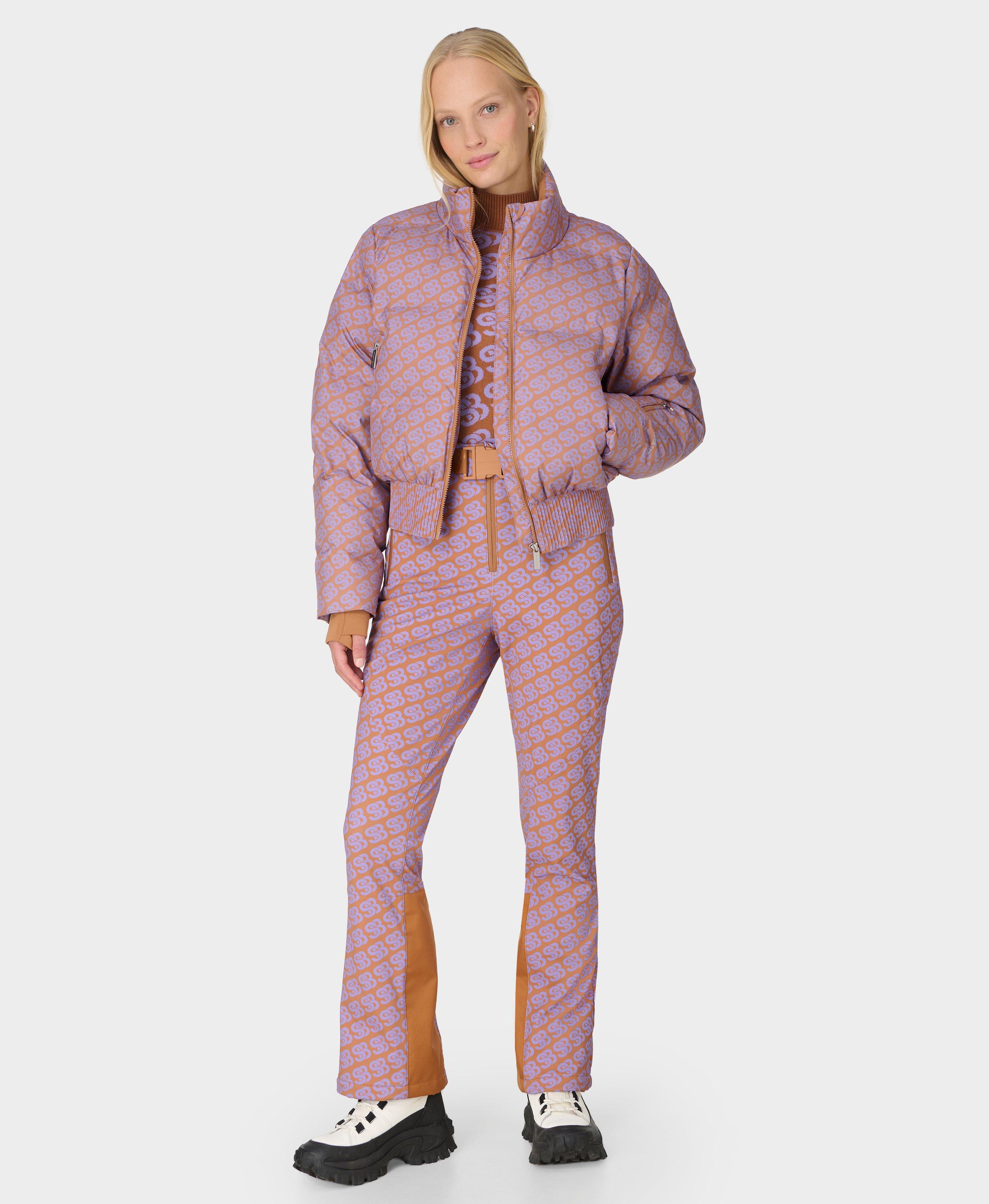 Cropped Waterproof Ski Jacket - Brown Sb Print | Women's Jackets +