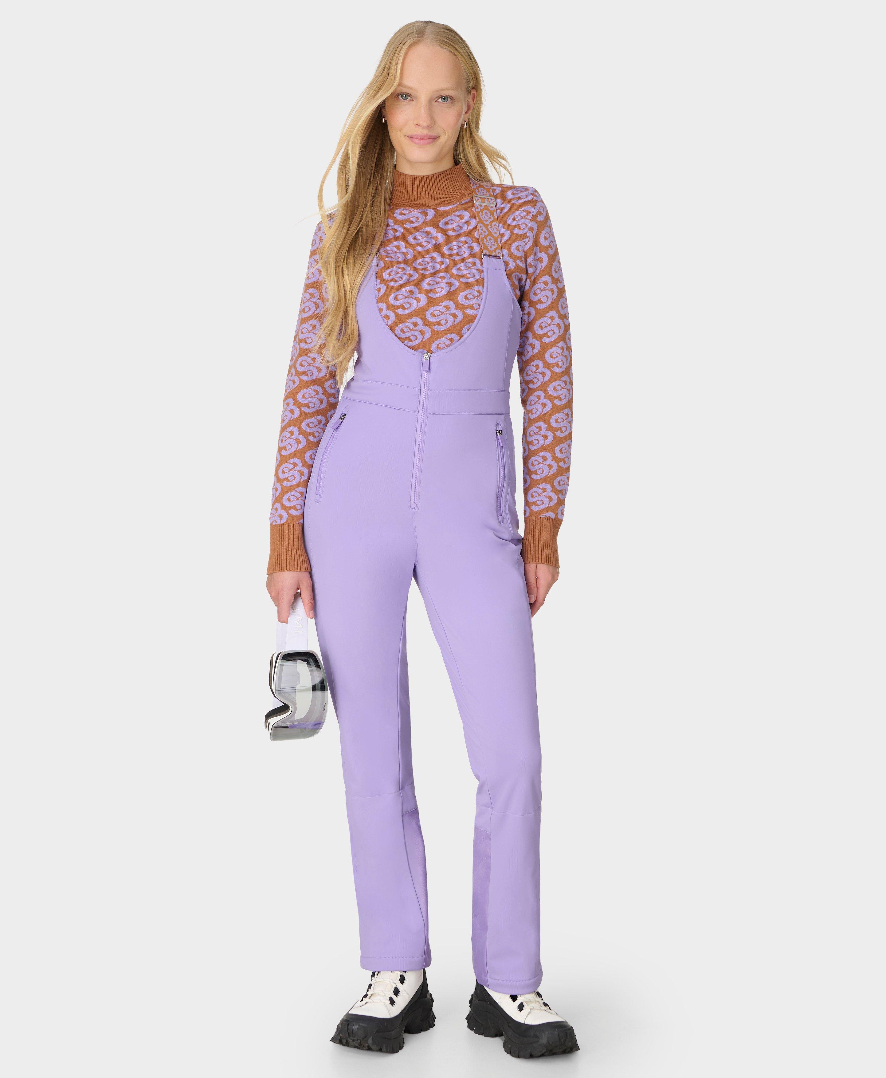 Power Sculpting Bib Overalls - Amethyst Purple | Women's Pants