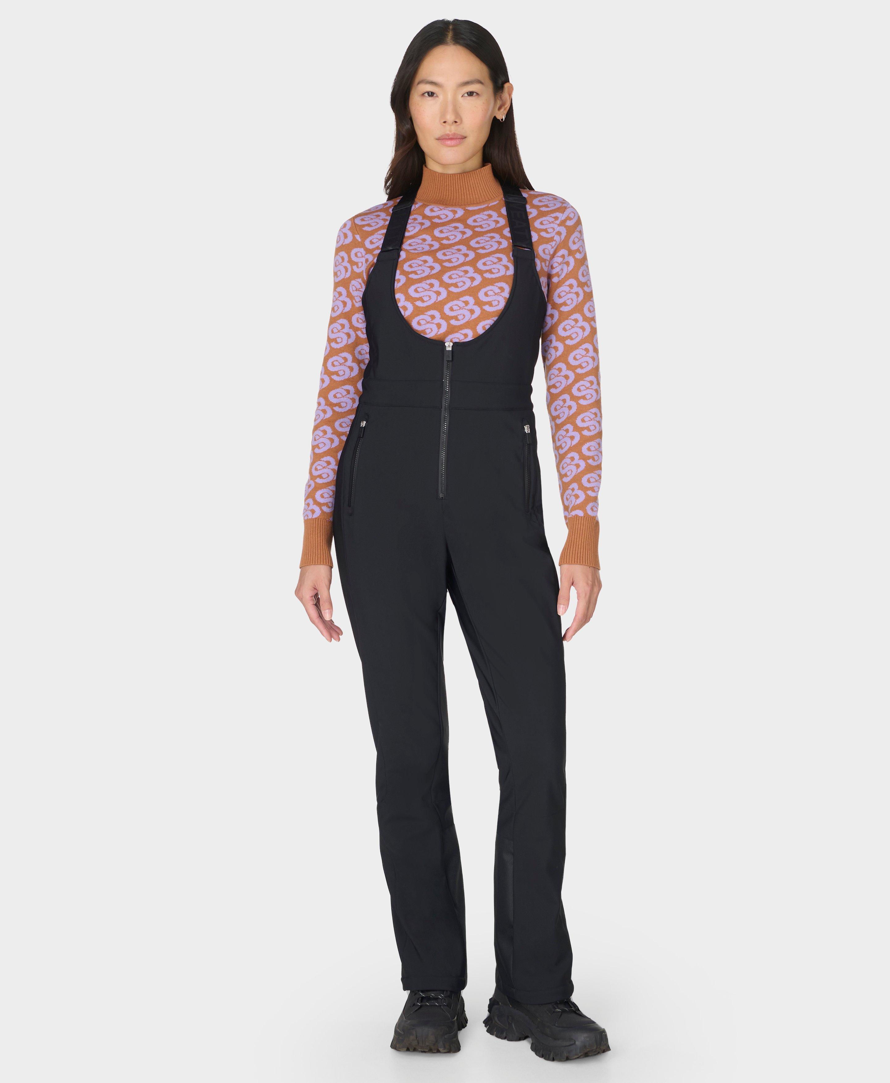 Power Sculpting Bib Salopettes - Black | Sweaty Betty display picture 1
