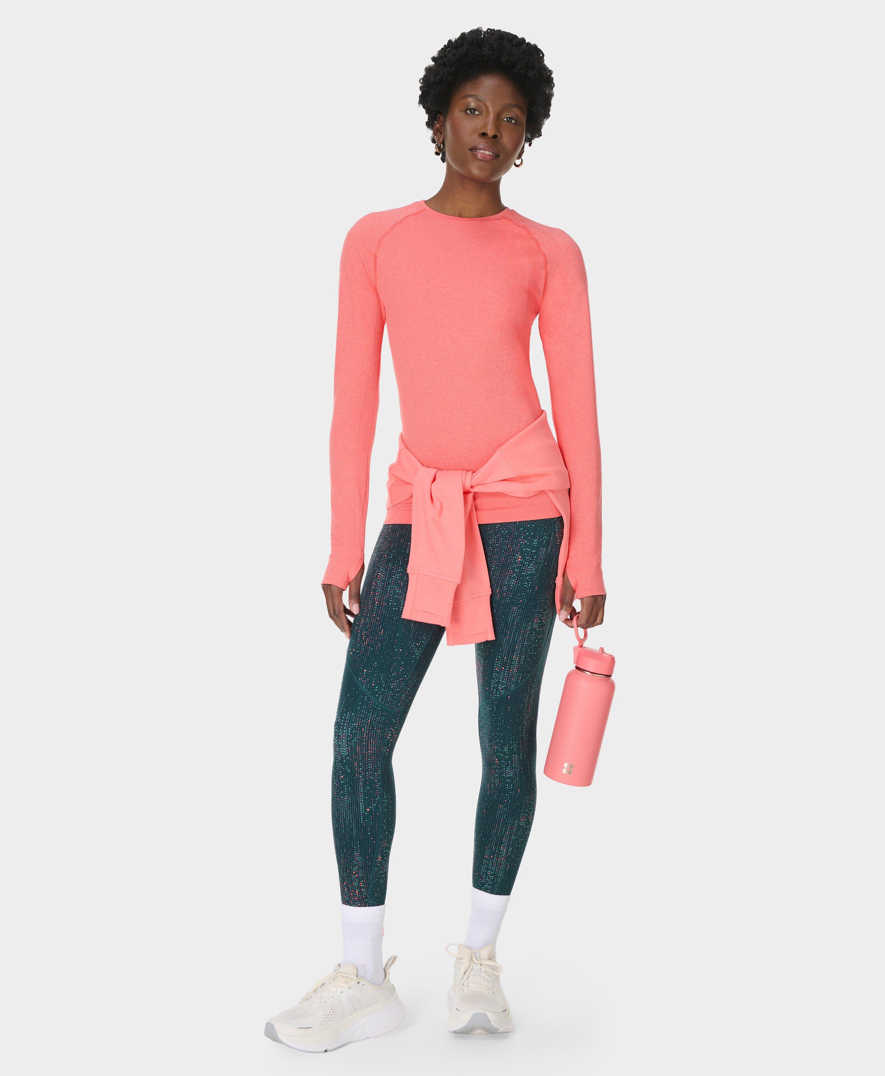 Sweaty Betty Athlete Seamless Gym Long Sleeve Top, Multi Colored, Women's XXL