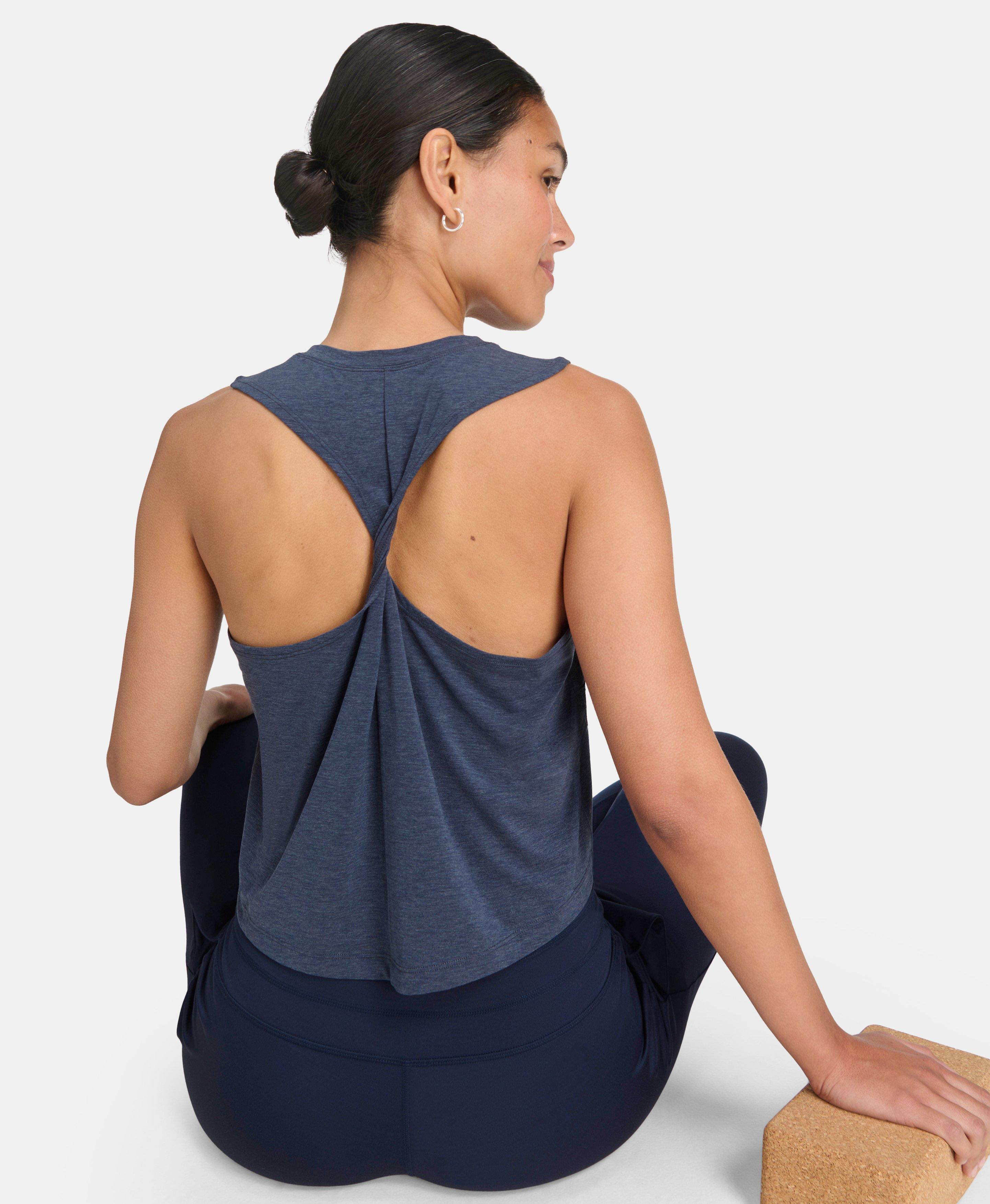 Sweaty Betty Soft Flow Studio Twist Back Vest, Blue, Women's M