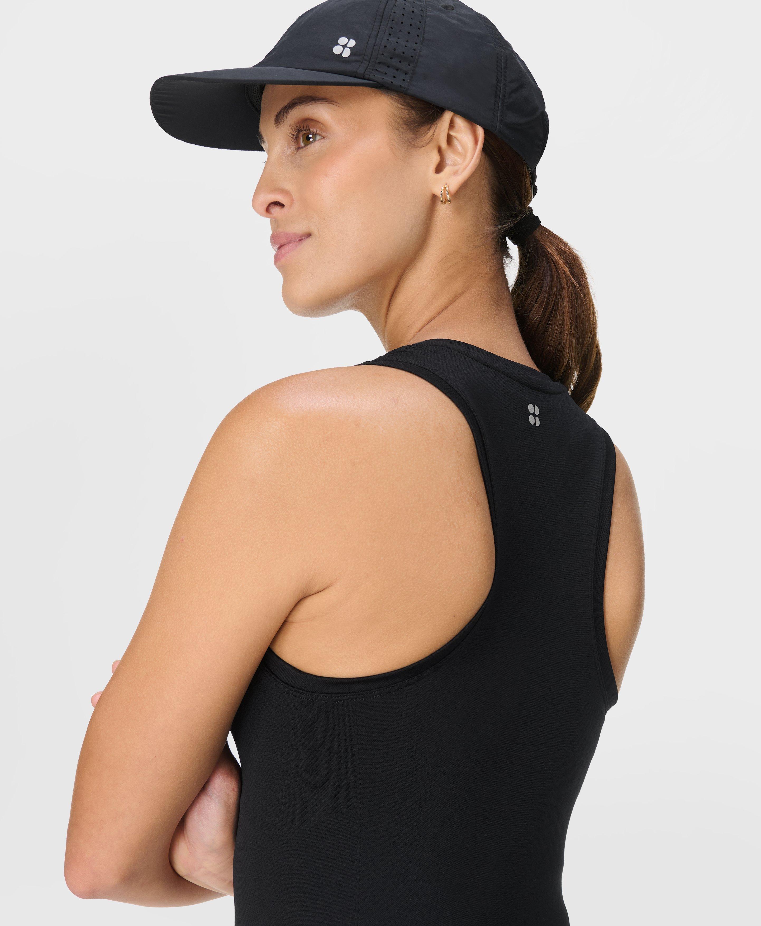 Sweaty Betty Athlete Crop Seamless Workout Vest, Black, Women's L