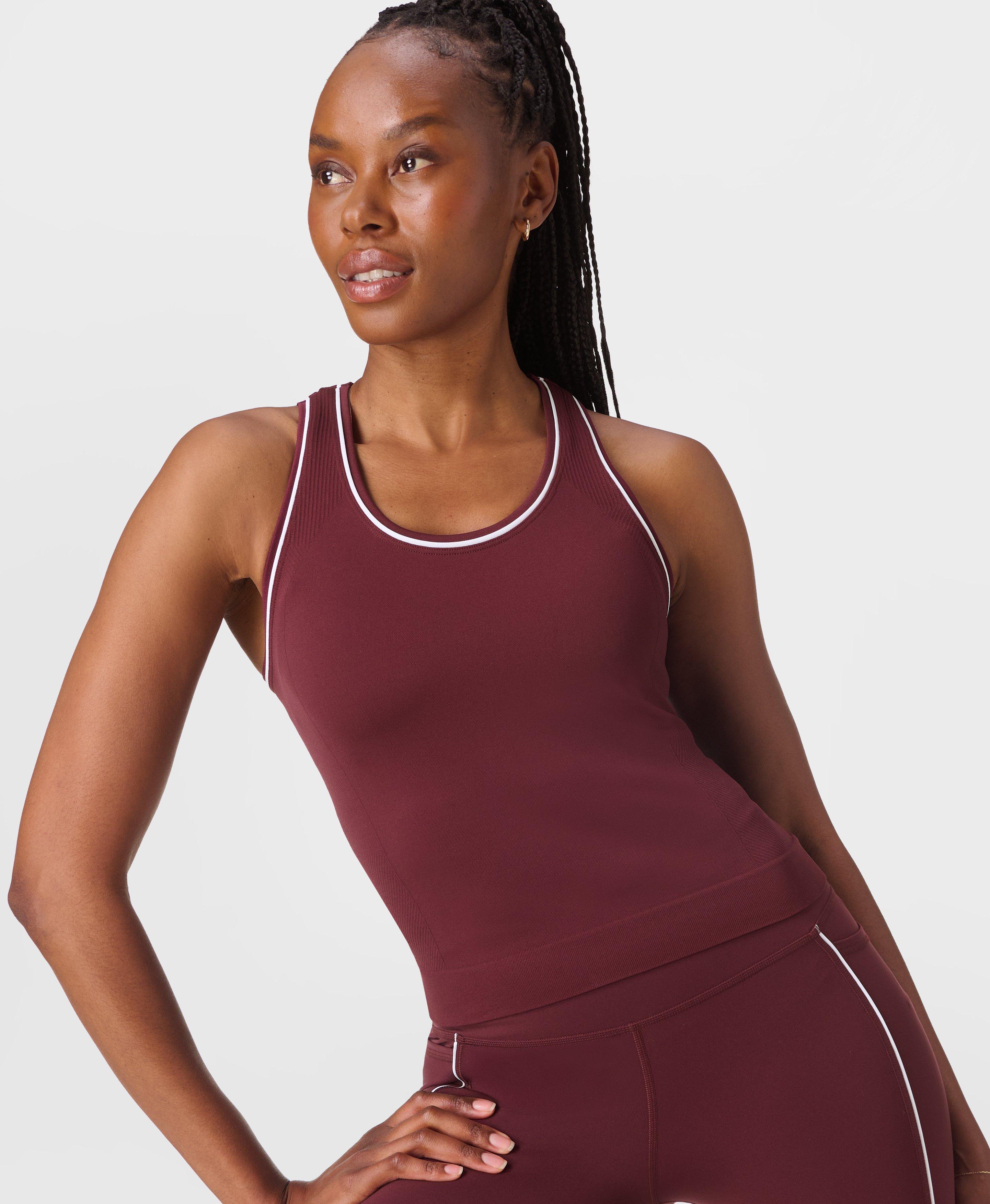 Sweaty Betty Athlete Crop Seamless Workout Vest, Red, Women's XS