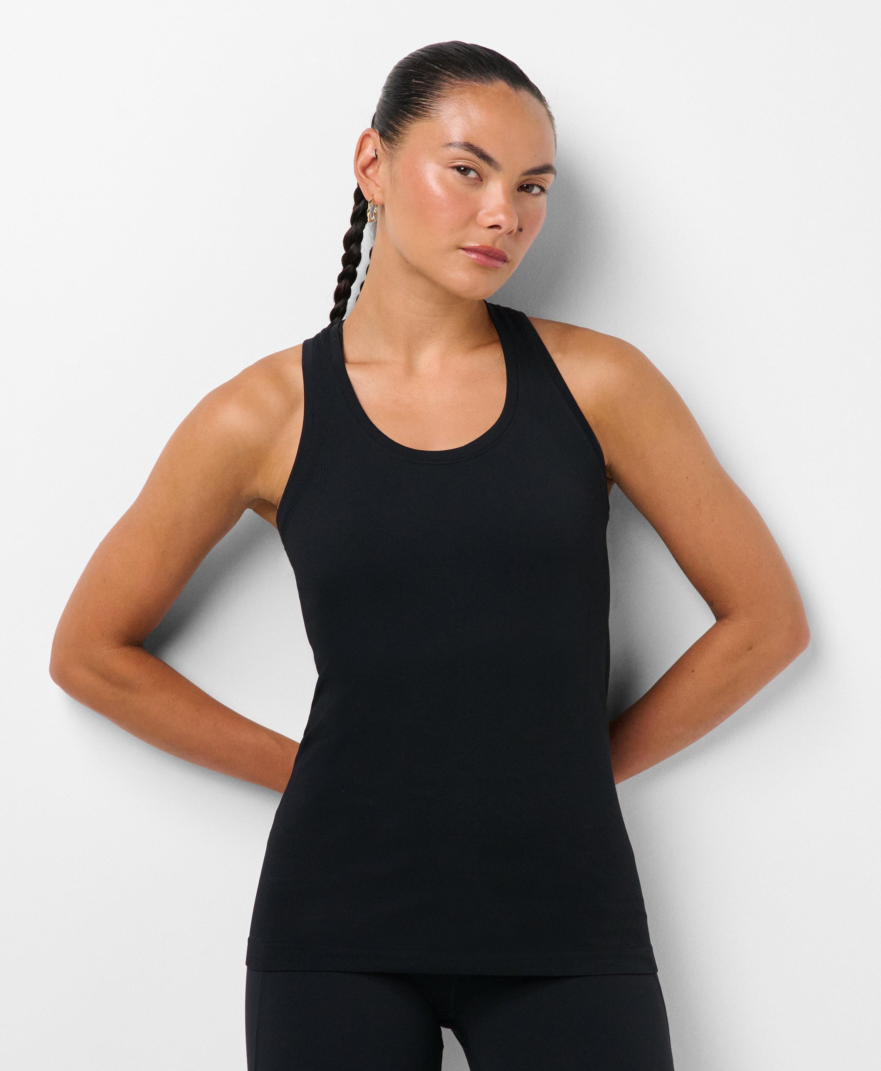 Athlete Seamless Gym Vest - Black | Women