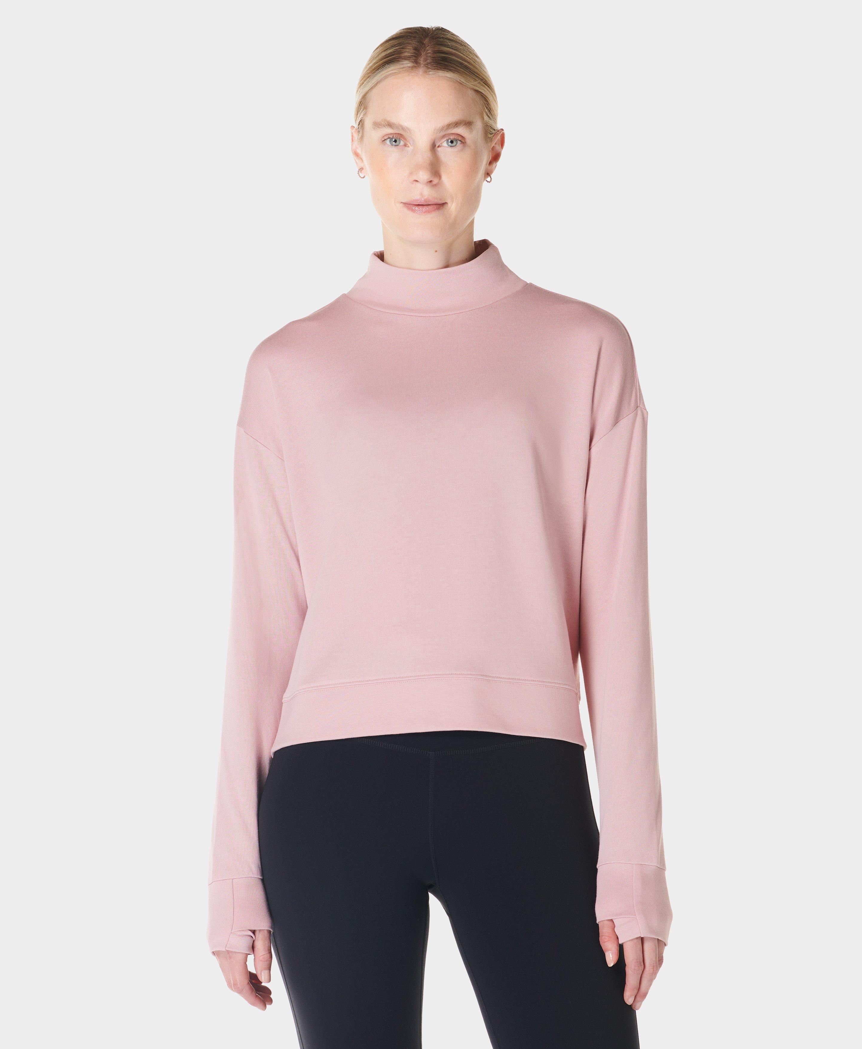 After Class Funnel Neck Sweatshirt Pirouette Pink Women s Sweaters Hoodies Sweaty Betty