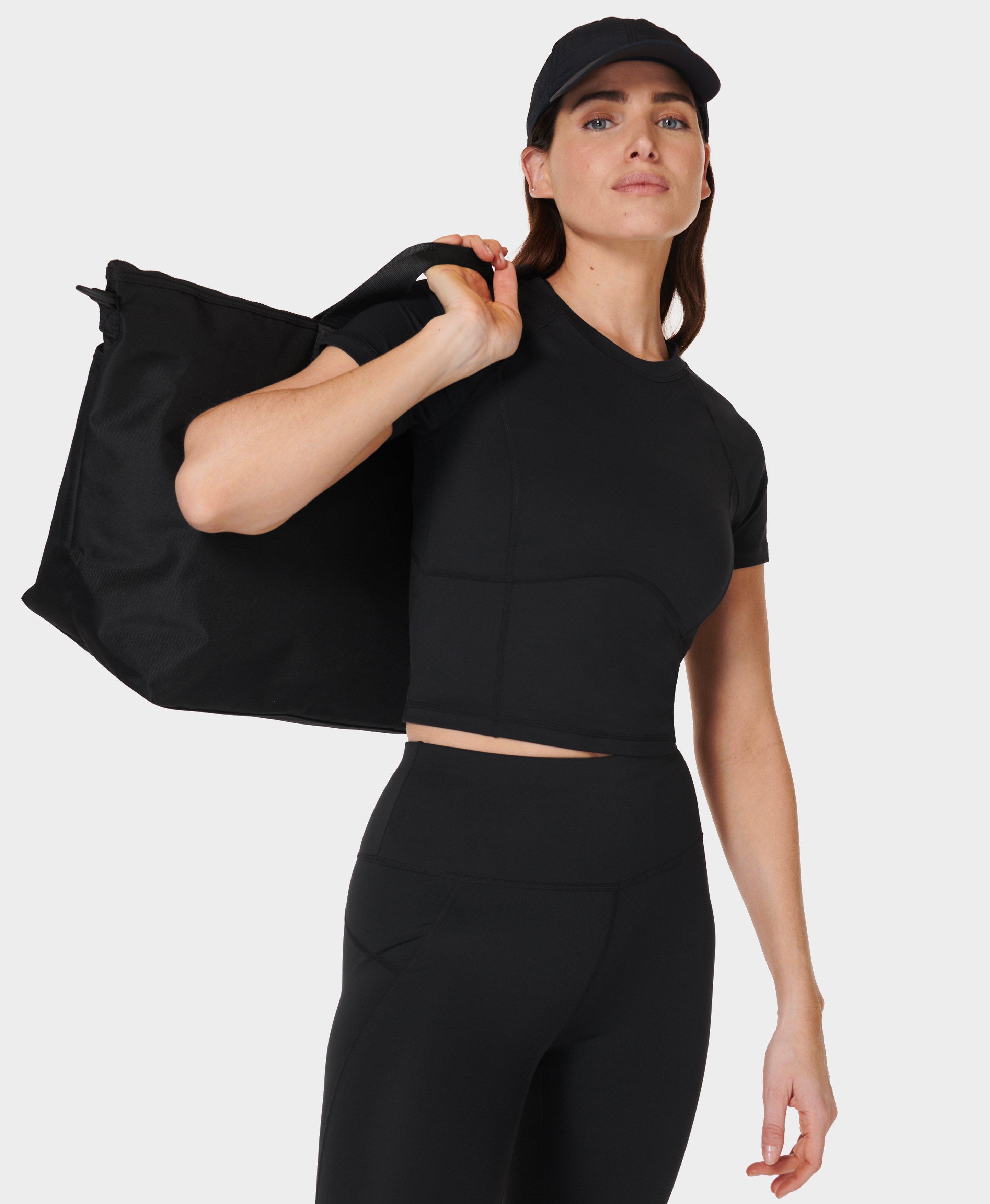 Sweaty Betty All Day Cropped T-Shirt, Black, Women's S
